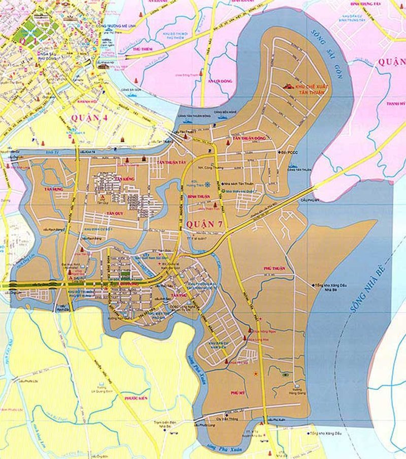 Bản đồ hành chính quận 7