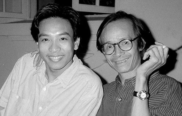 Nhạc sĩ Trịnh Công Sơn (phải) và nhiếp ảnh gia Dương Minh Long (trái)