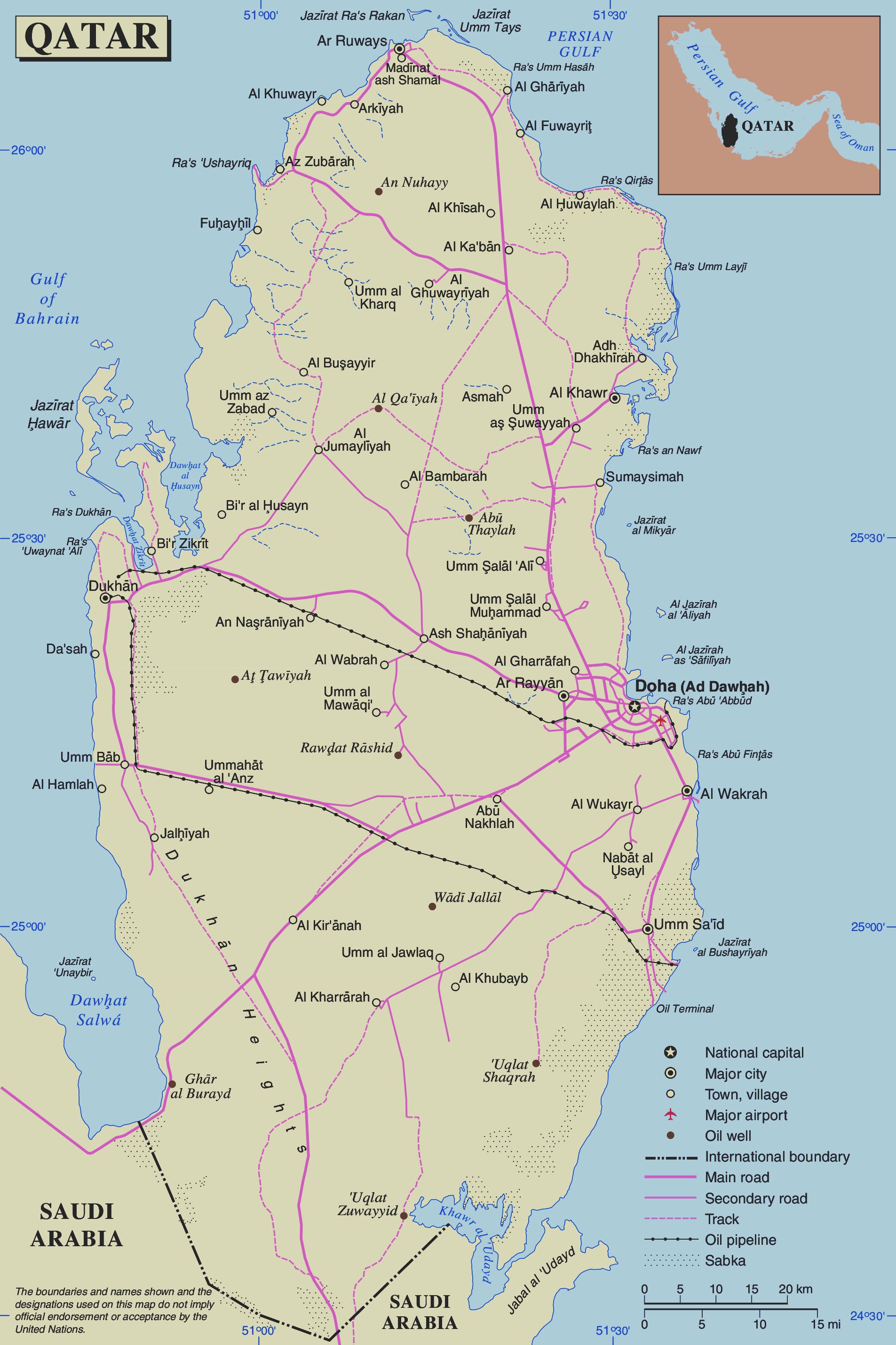 [Update] Bản đồ hành chính đất nước Qatar (Qatar Map) phóng to năm 2022 14