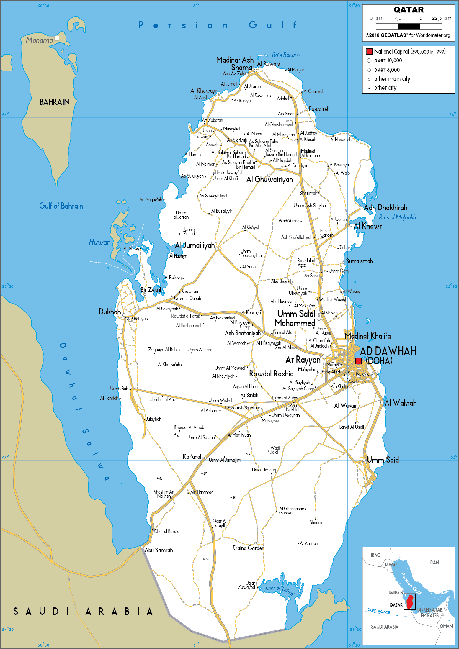 [Update] Bản đồ hành chính đất nước Qatar (Qatar Map) phóng to năm 2022 19