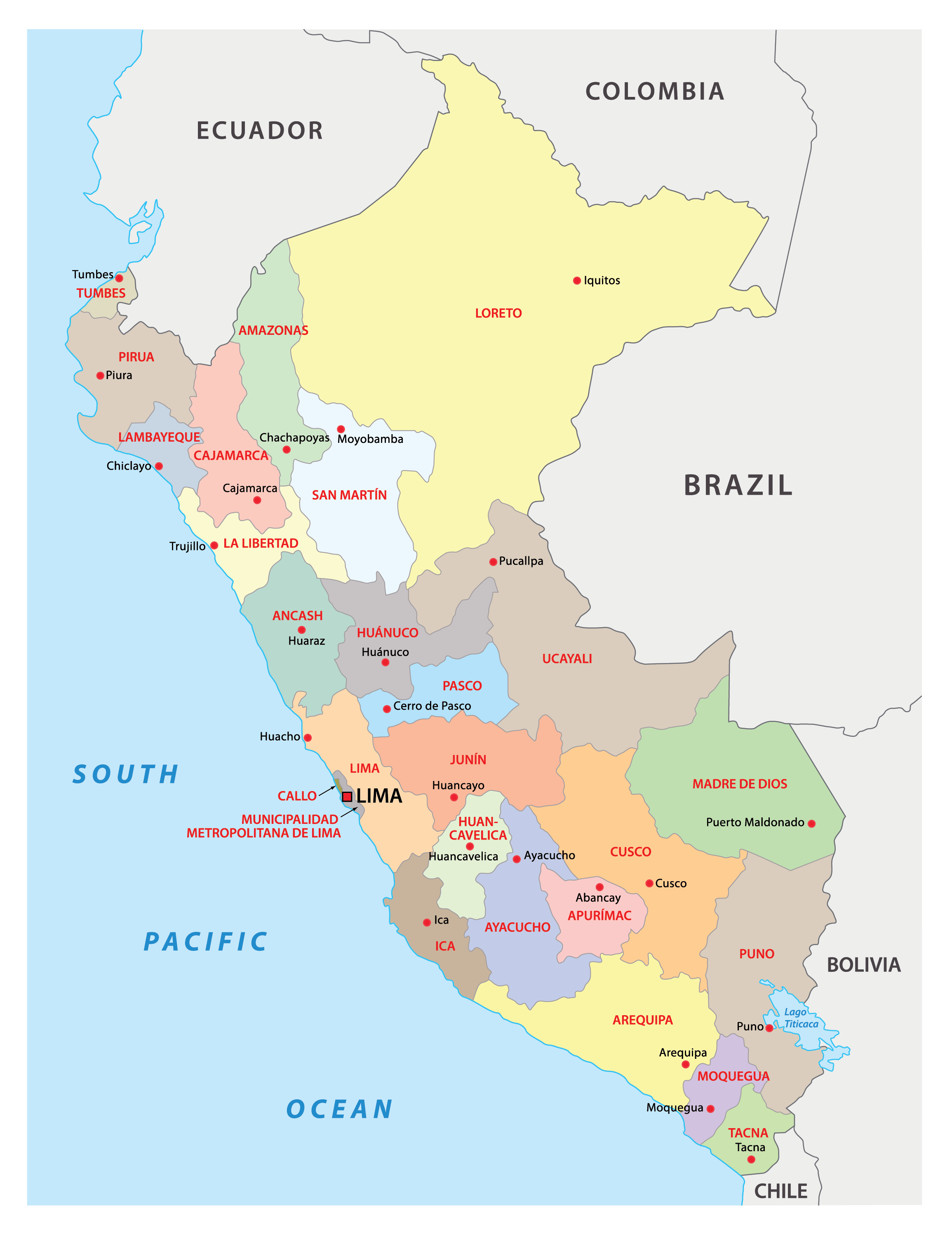 [Update] Bản đồ hành chính đất nước Peru (Peru Map) phóng to năm 2022 20