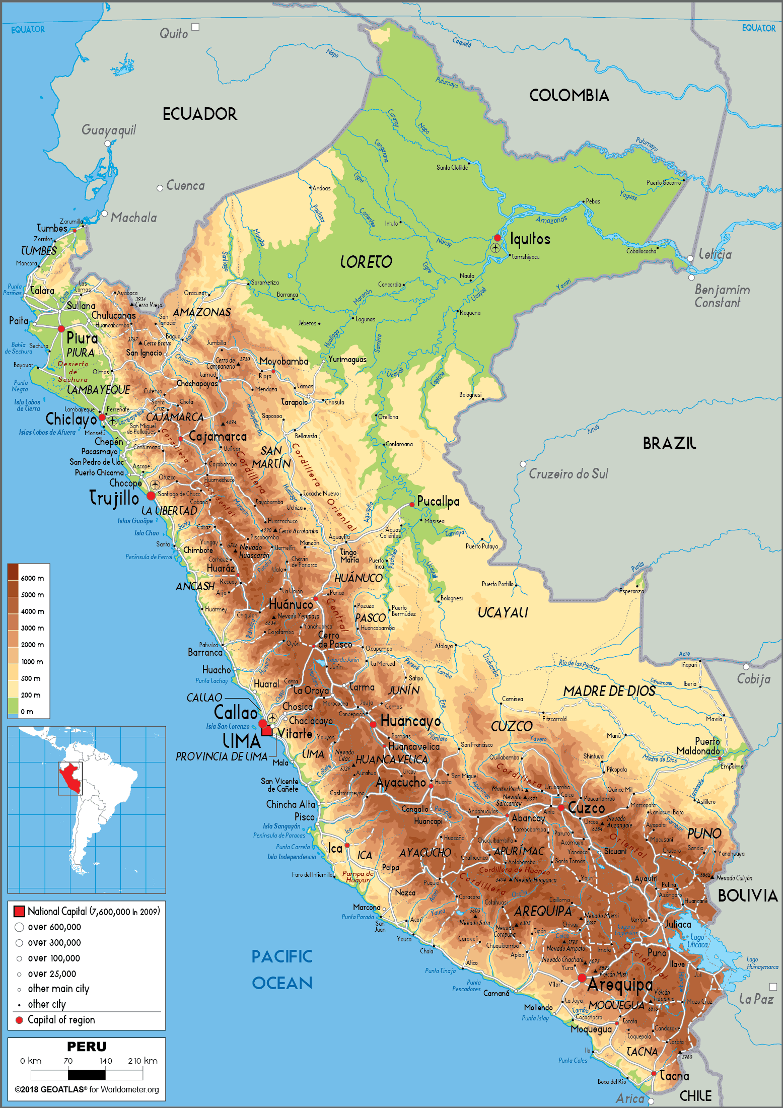 [Update] Bản đồ hành chính đất nước Peru (Peru Map) phóng to năm 2022 21
