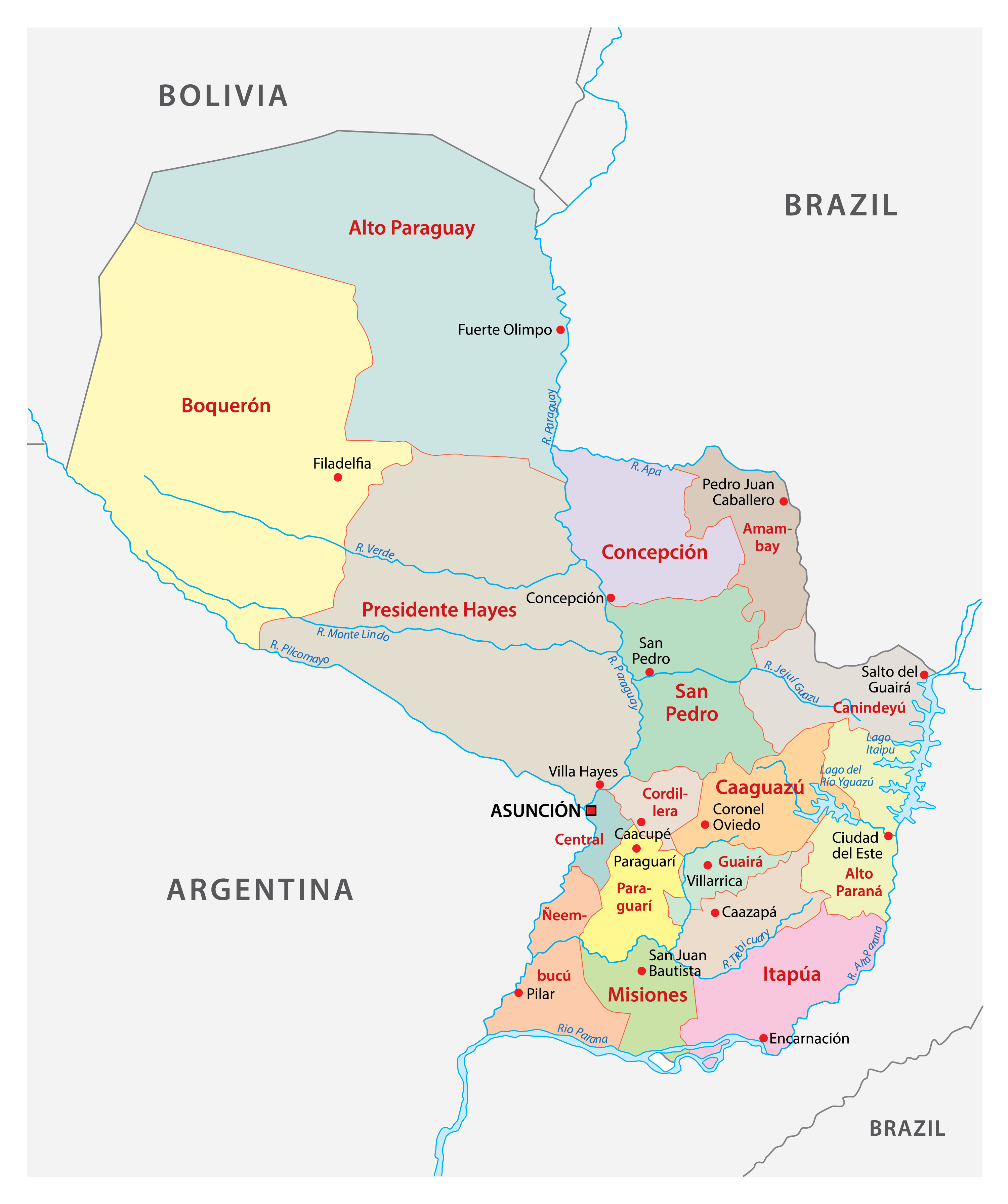 [Update] Bản đồ hành chính đất nước Paraguay (Paraguay Map) phóng to năm 2022 16