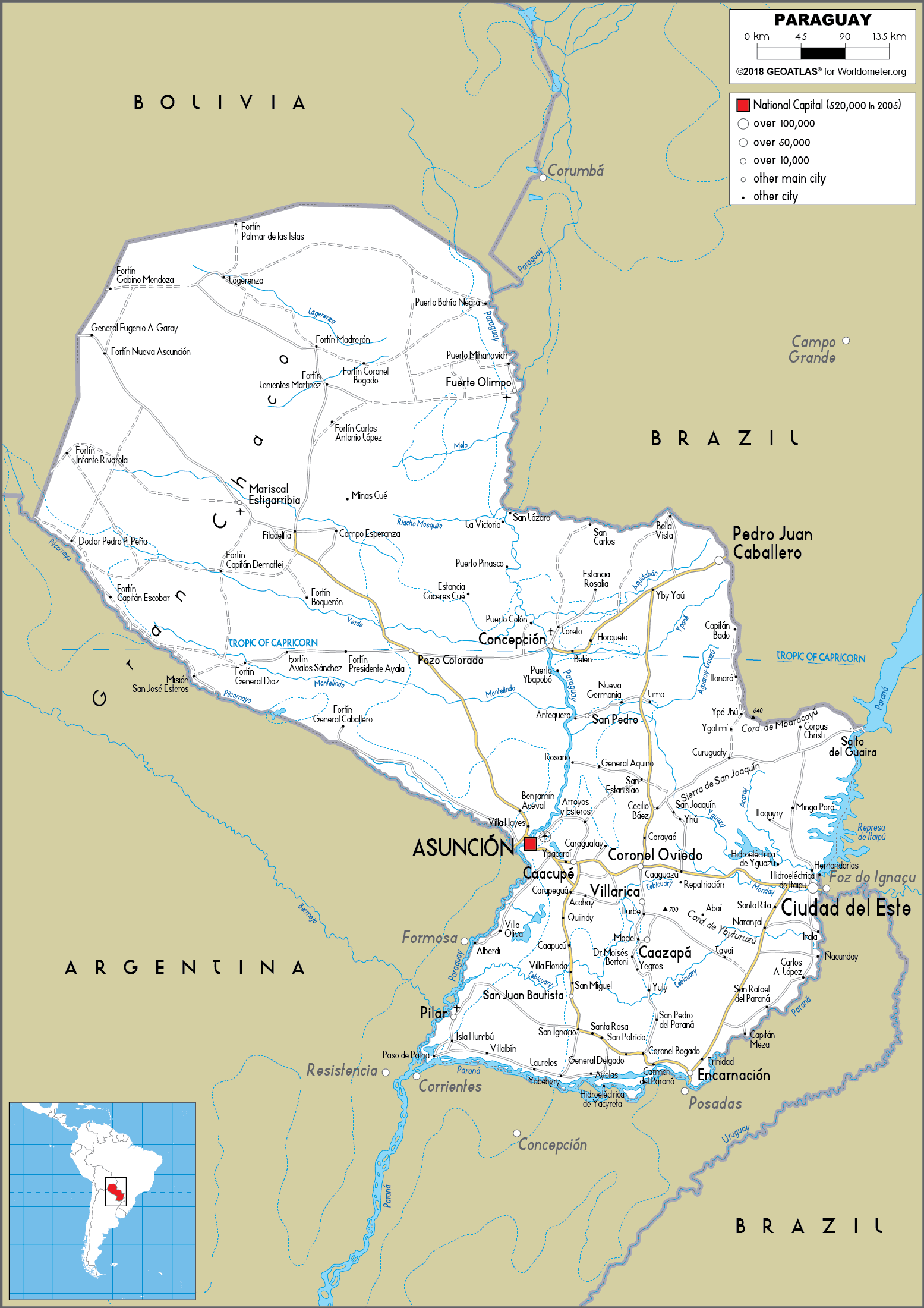 [Update] Bản đồ hành chính đất nước Paraguay (Paraguay Map) phóng to năm 2022 19