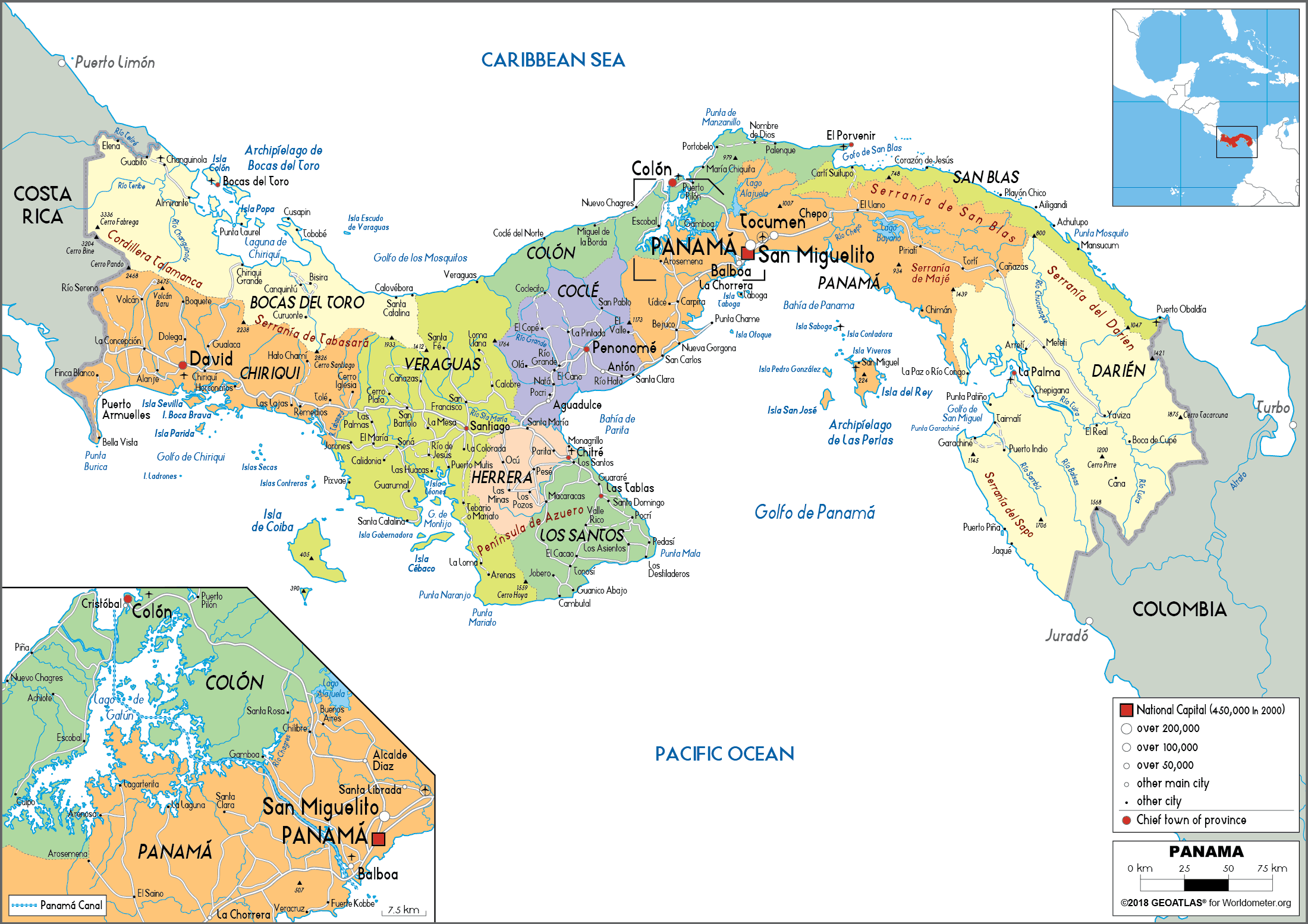 [Update] Bản đồ hành chính đất nước Panama (Panama Map) phóng to năm 2022 22