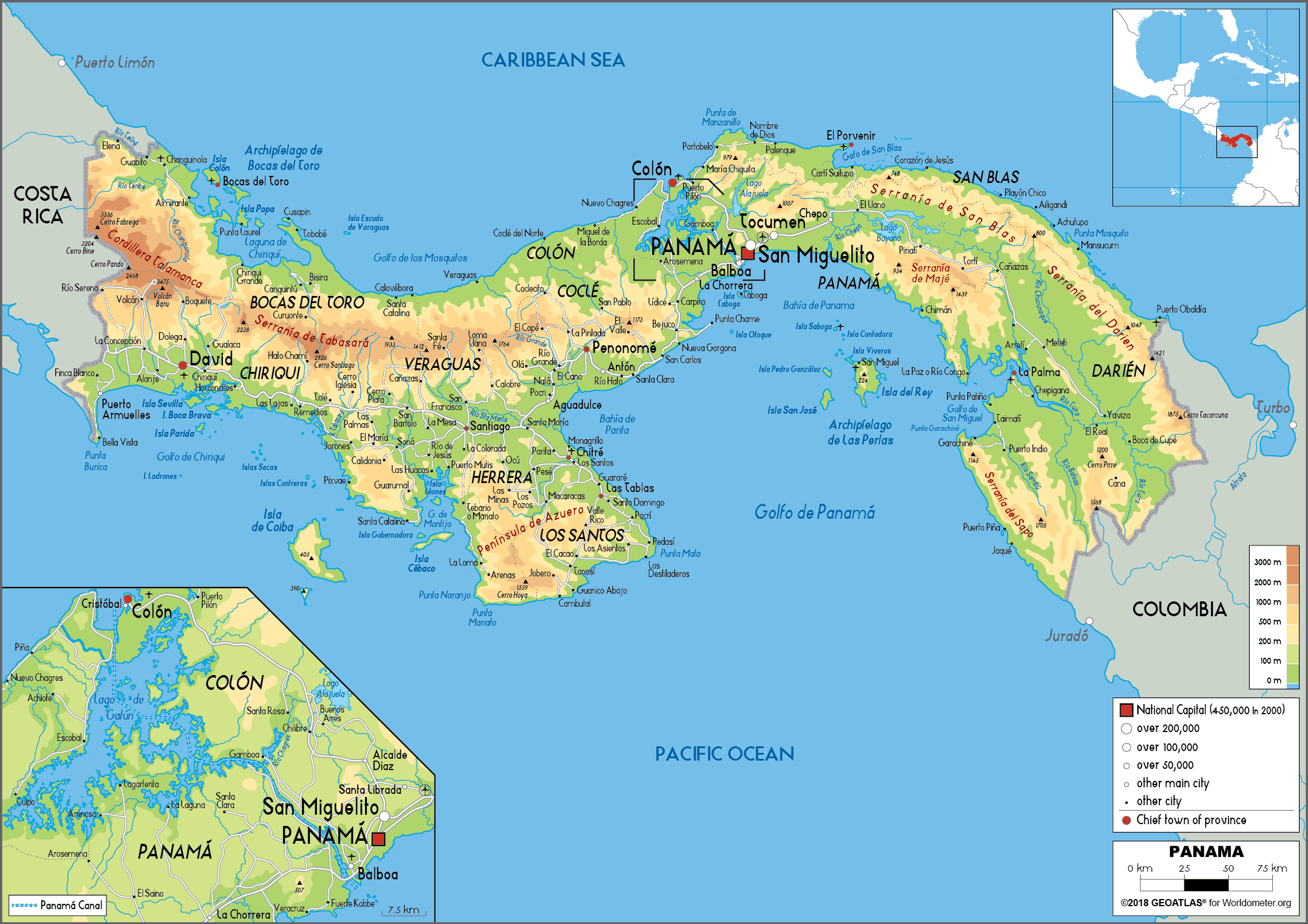 [Update] Bản đồ hành chính đất nước Panama (Panama Map) phóng to năm 2022 23