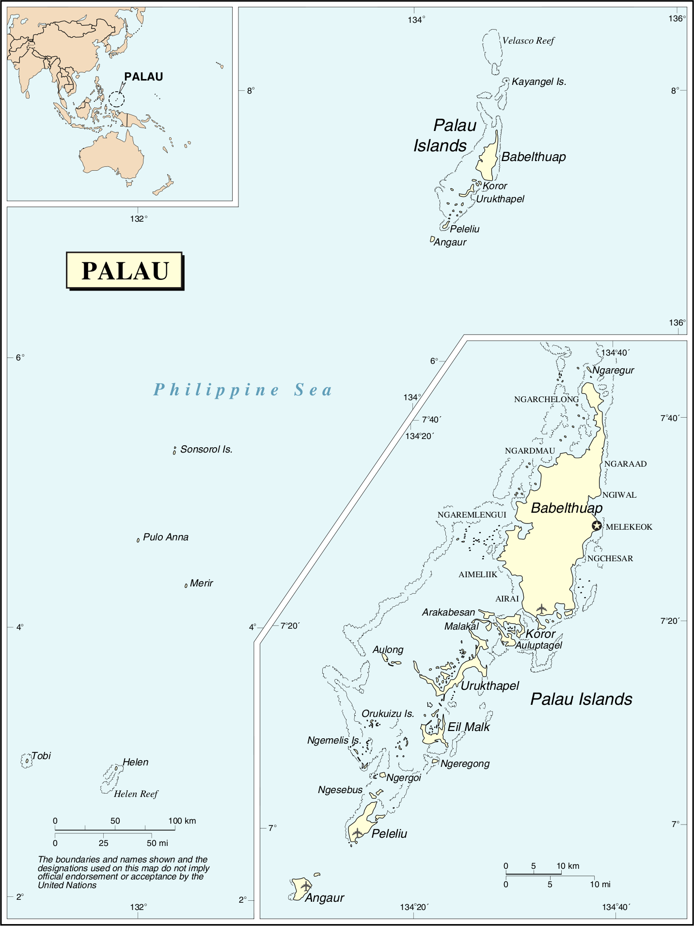 [Update] Bản đồ hành chính đất nước Palau (Palau Map) phóng to năm 2022 10