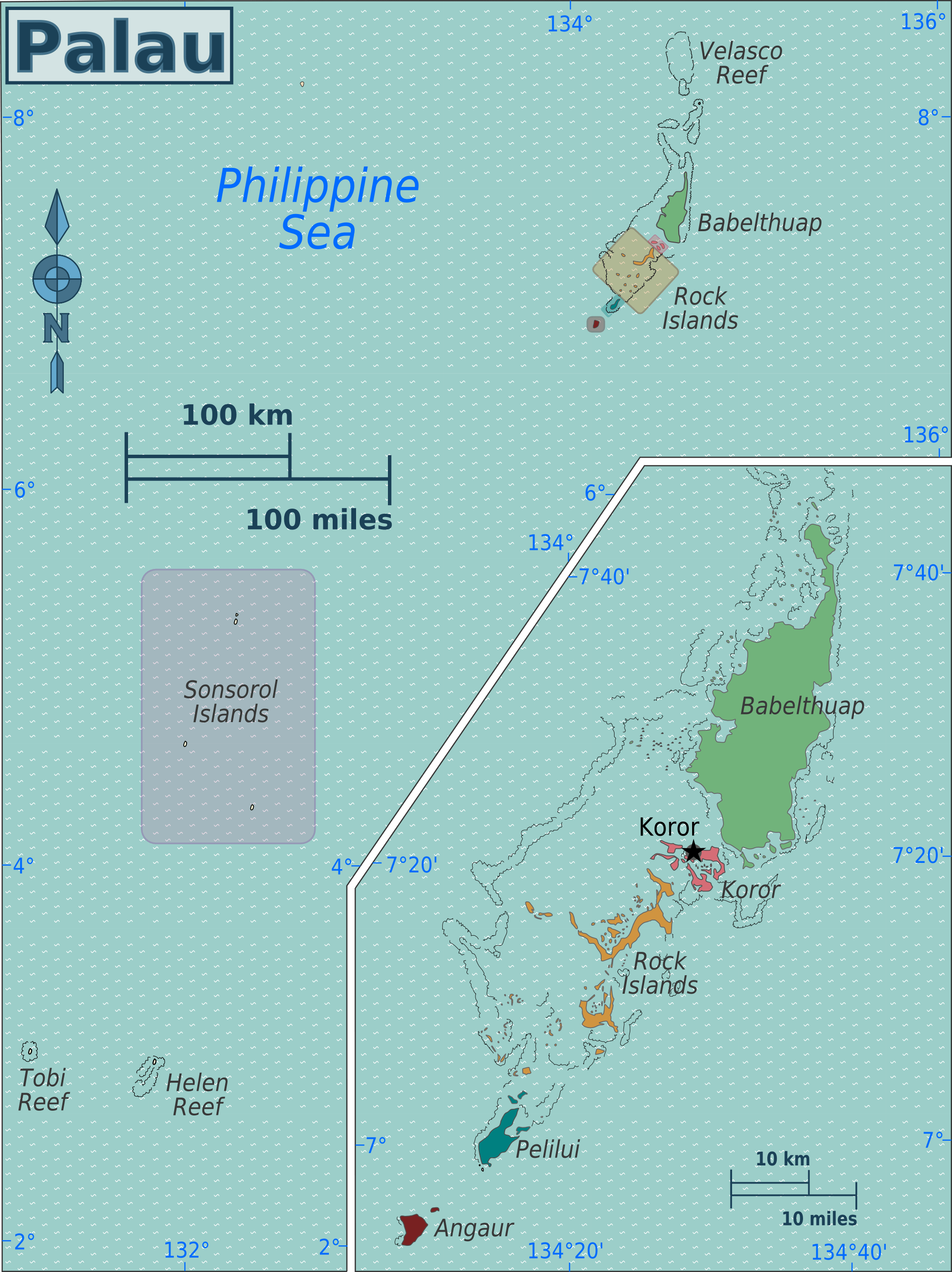 [Update] Bản đồ hành chính đất nước Palau (Palau Map) phóng to năm 2022 13