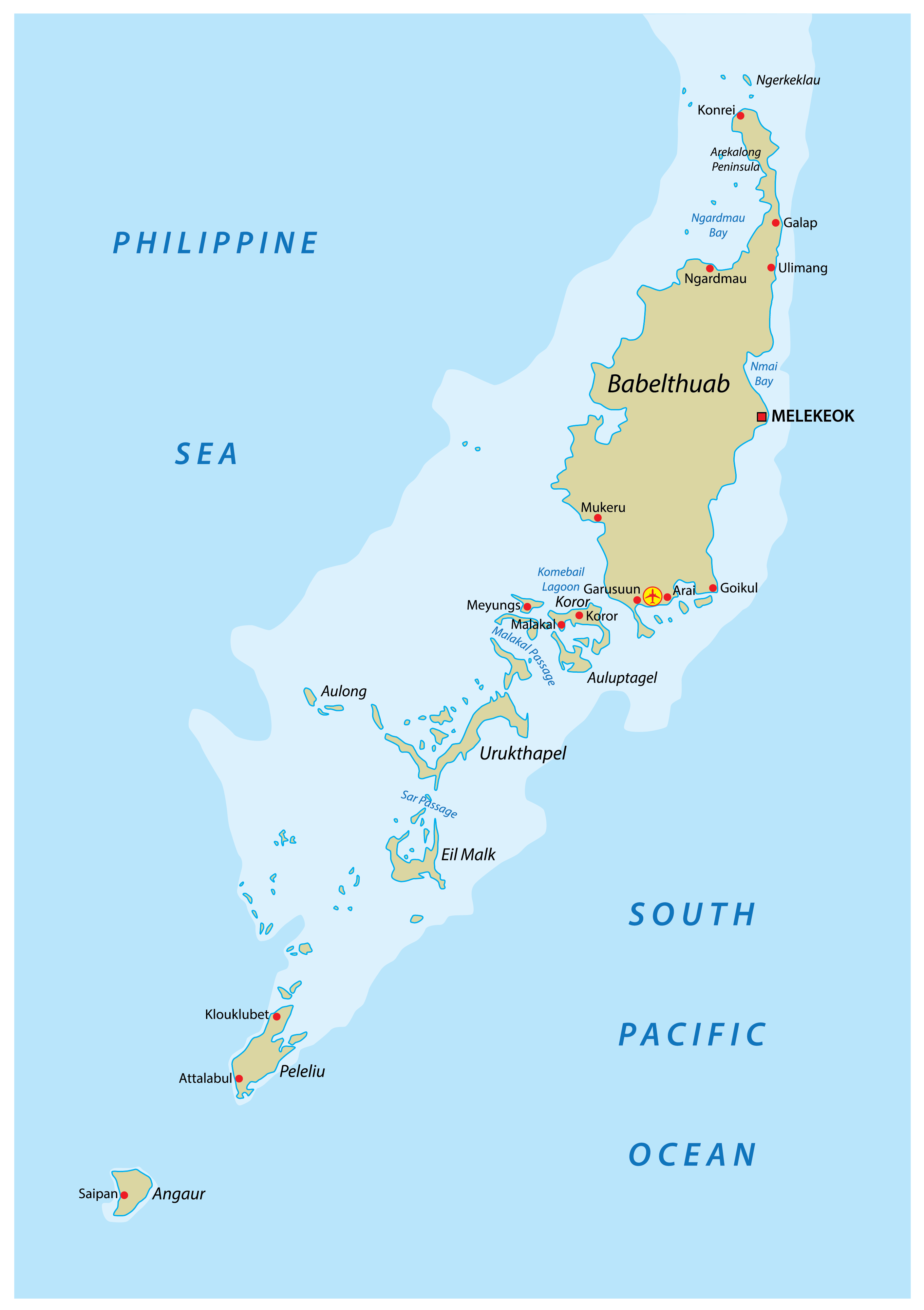 [Update] Bản đồ hành chính đất nước Palau (Palau Map) phóng to năm 2022 14