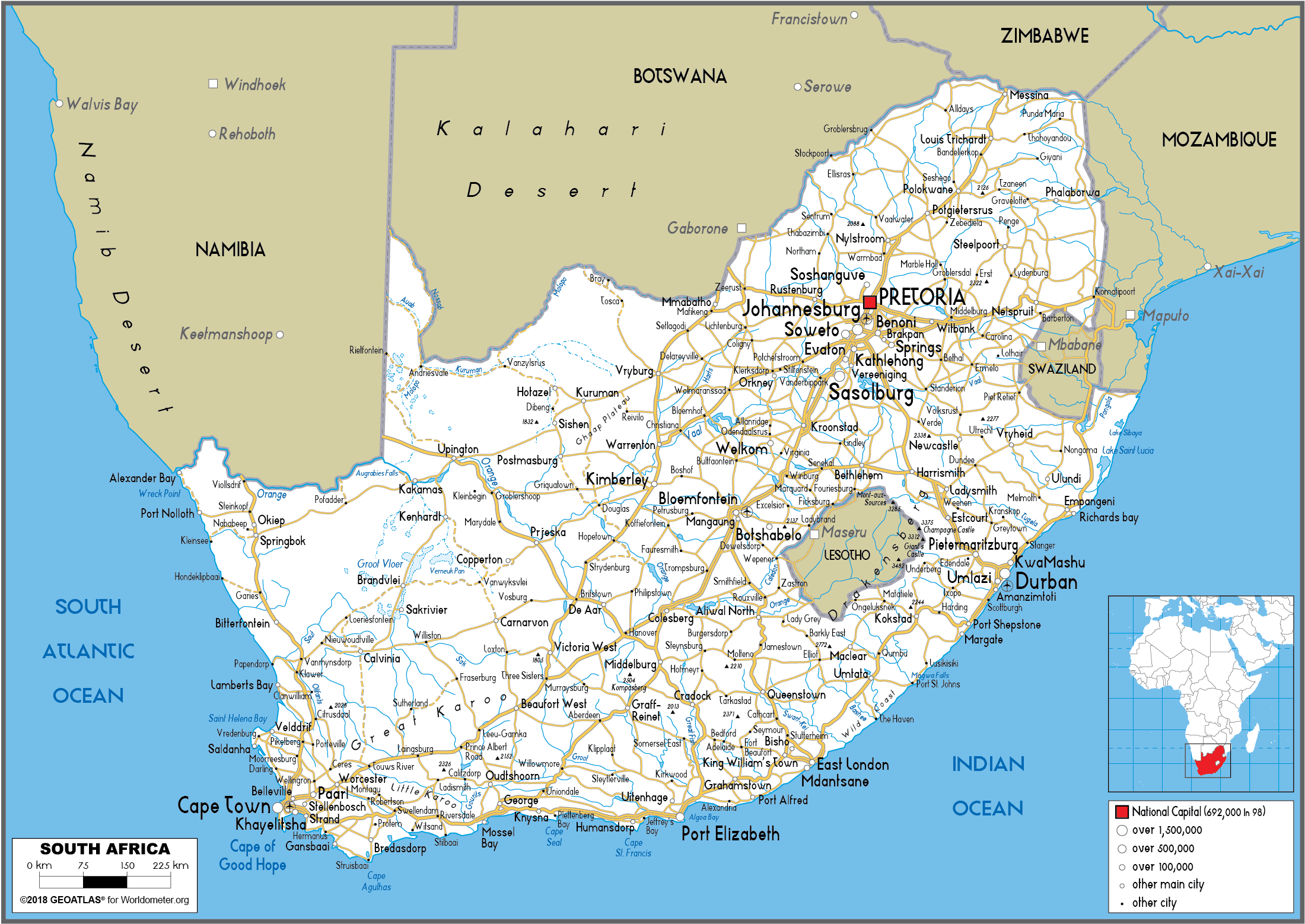 [Update] Bản đồ Cộng hòa Nam Phi khổ lớn phóng to năm 2022 25