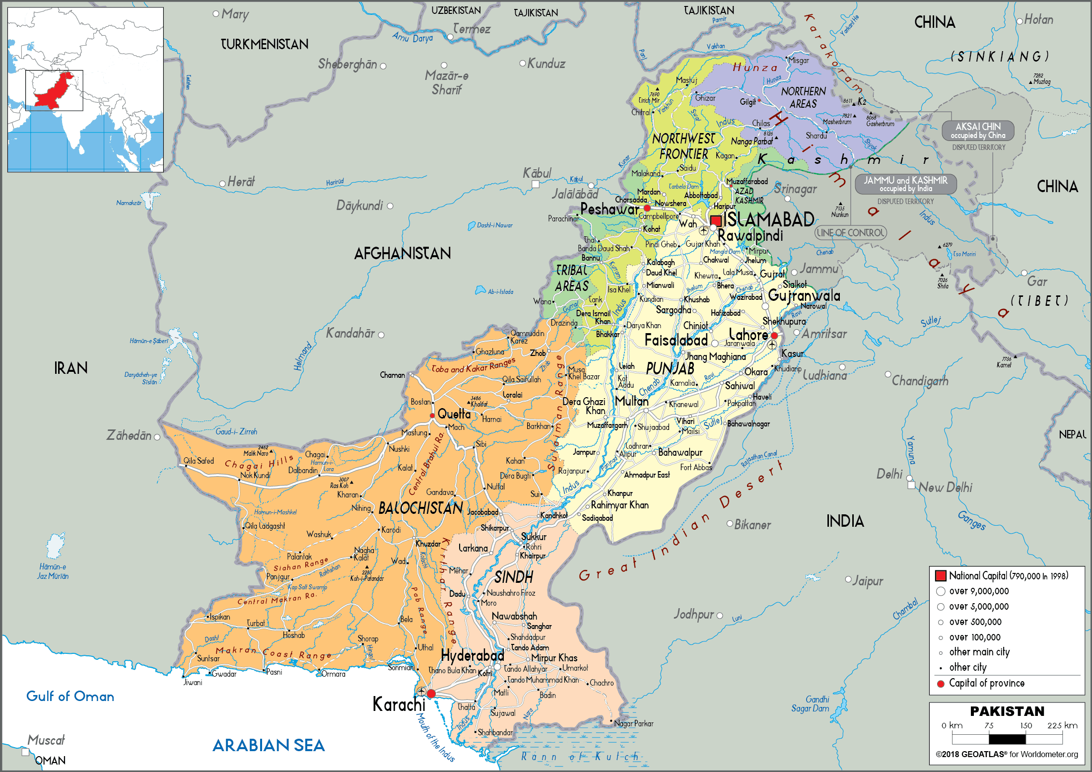 [Update] Bản đồ hành chính đất nước Pakistan (Pakistan Map) phóng to năm 2022 23