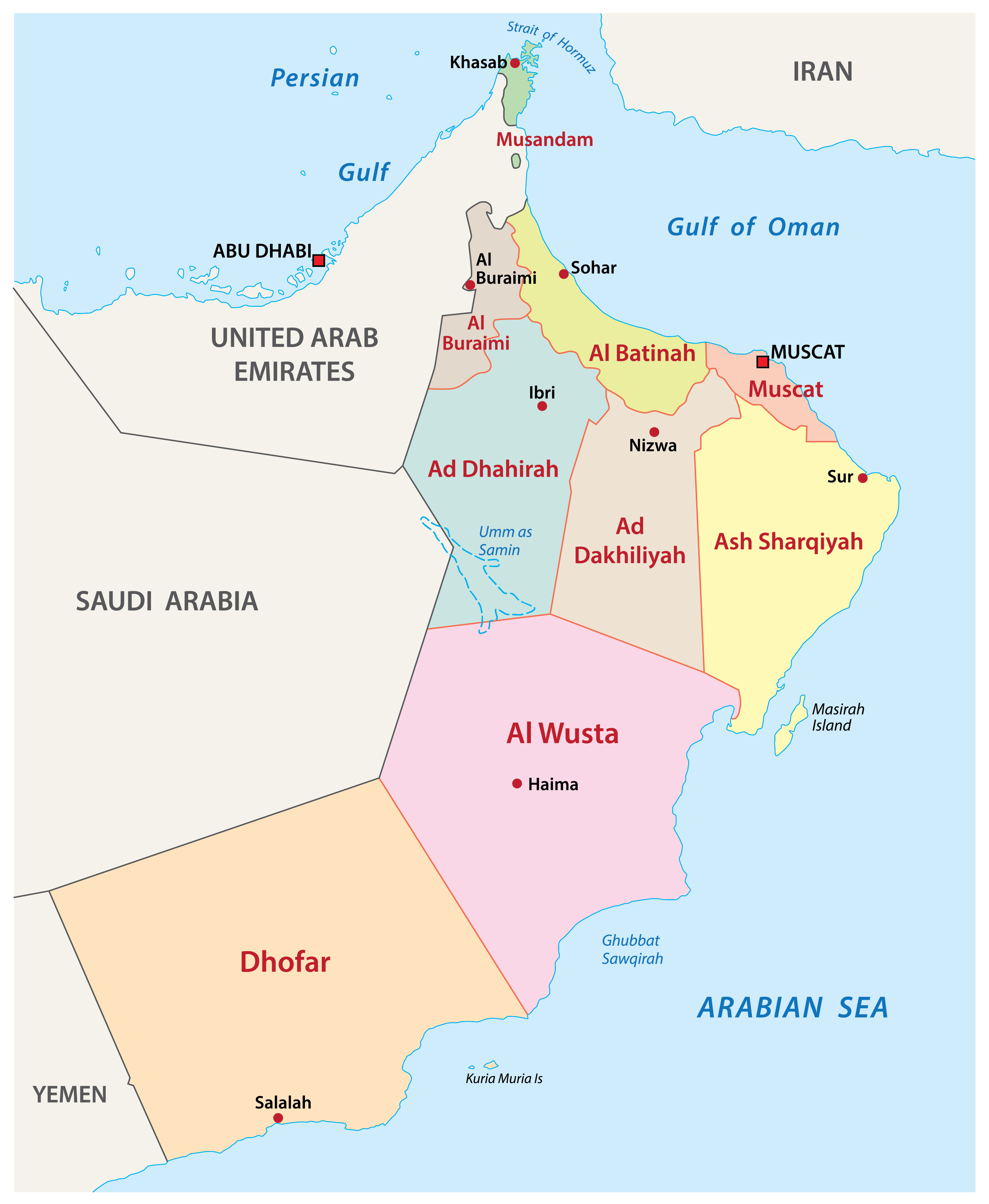 [Update] Bản đồ hành chính đất nước Oman (Oman Map) phóng to năm 2022 22
