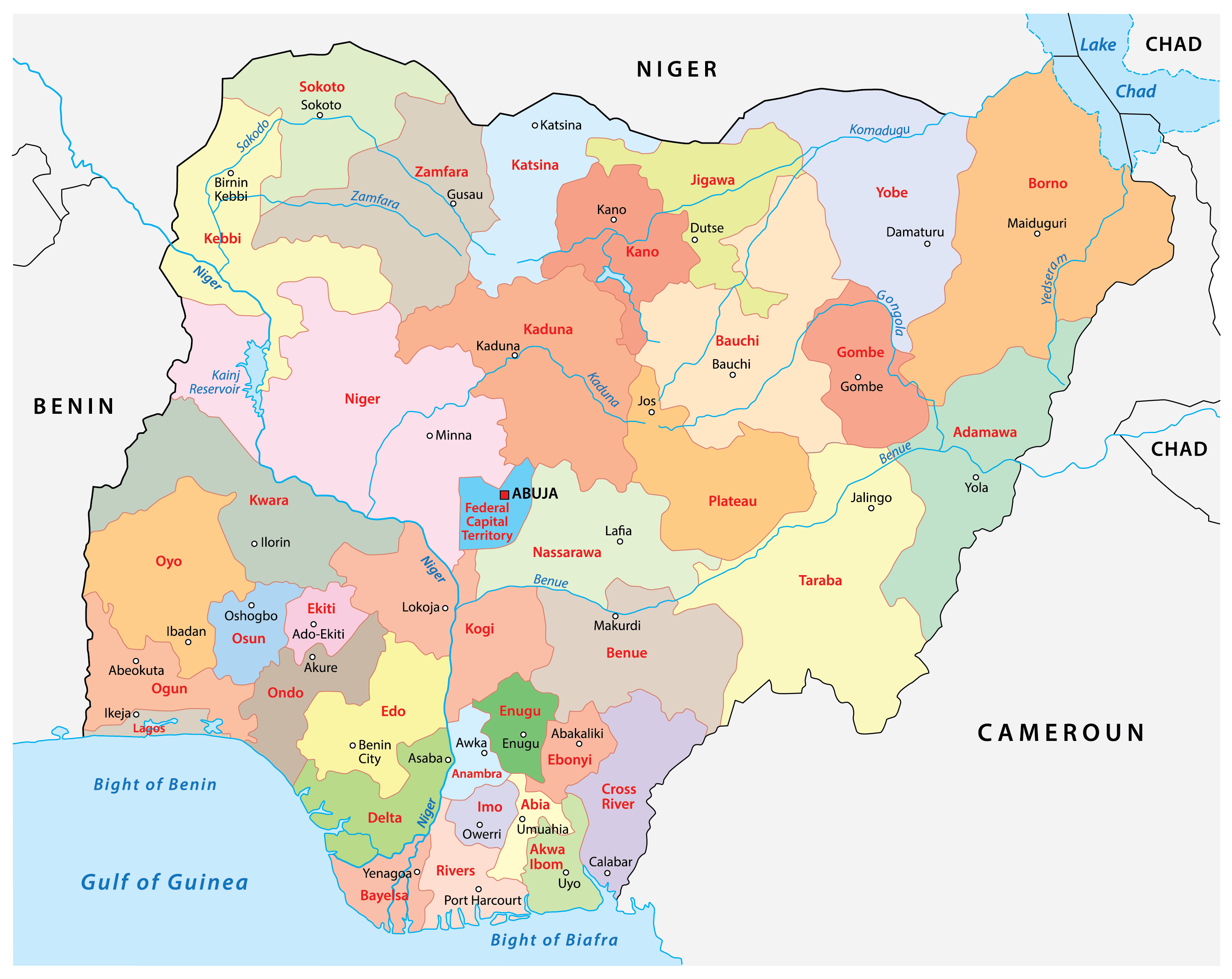 [Update] Bản đồ hành chính đất nước Nigeria (Nigeria Map) phóng to năm 2022 20