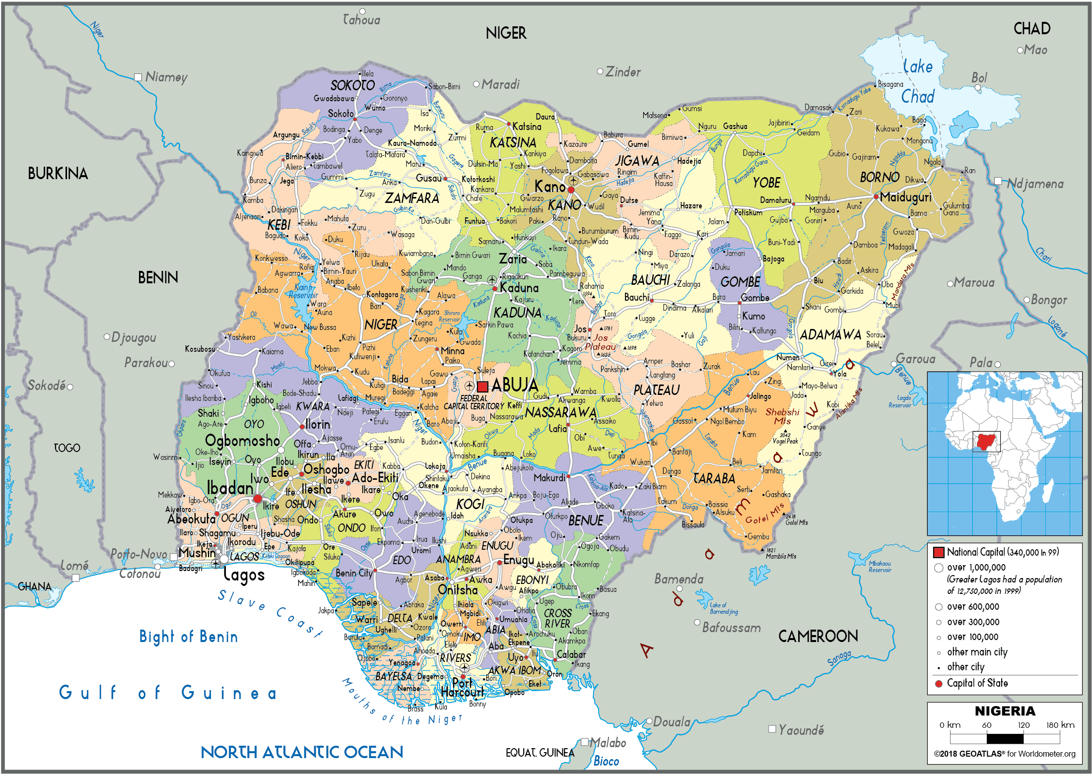 [Update] Bản đồ hành chính đất nước Nigeria (Nigeria Map) phóng to năm 2022 22