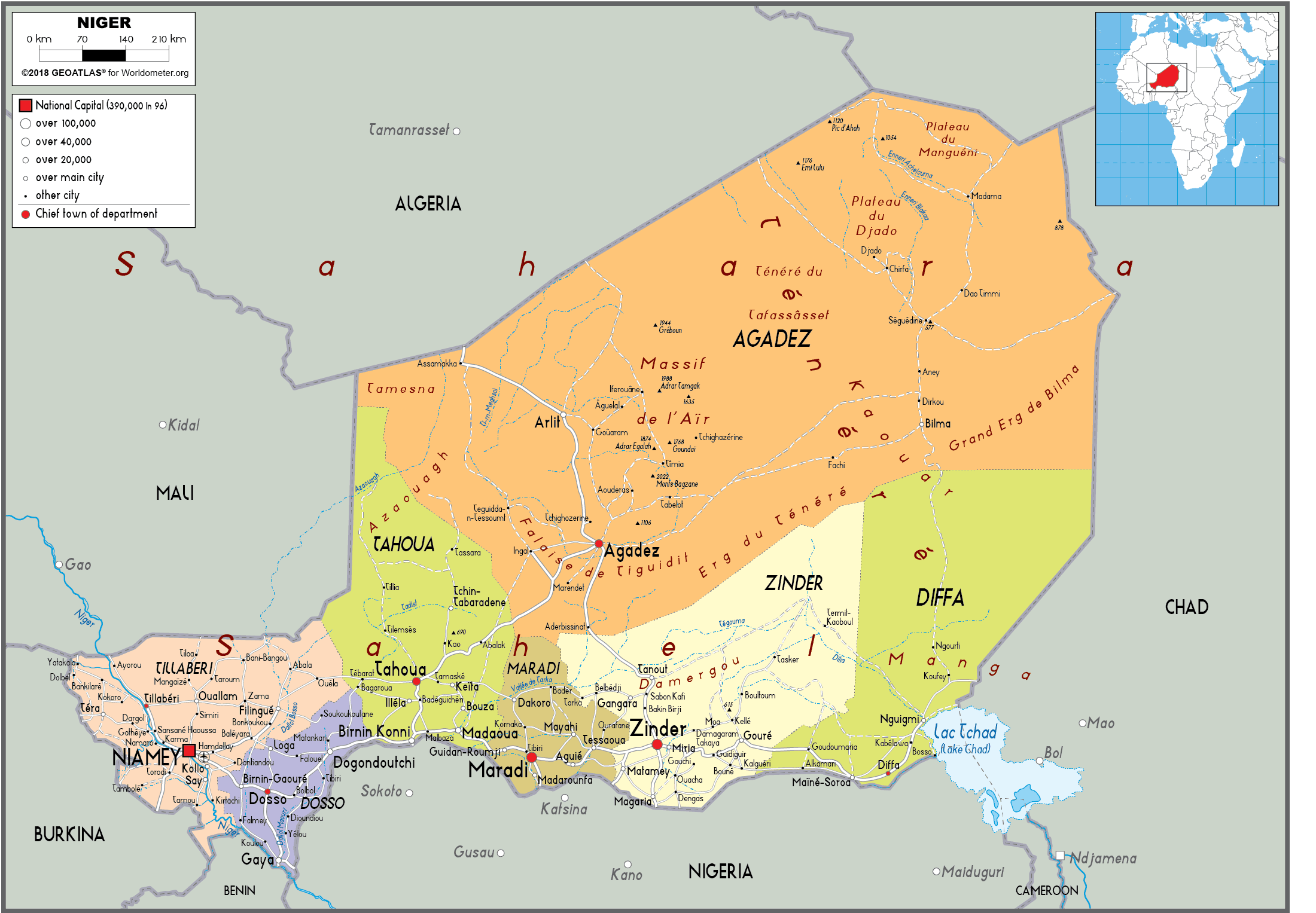 [Update] Bản đồ hành chính đất nước Niger (Niger Map) phóng to năm 2022 17