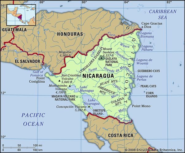 [Update] Bản đồ hành chính đất nước Nicaragua (Nicaragua Map) phóng to 14