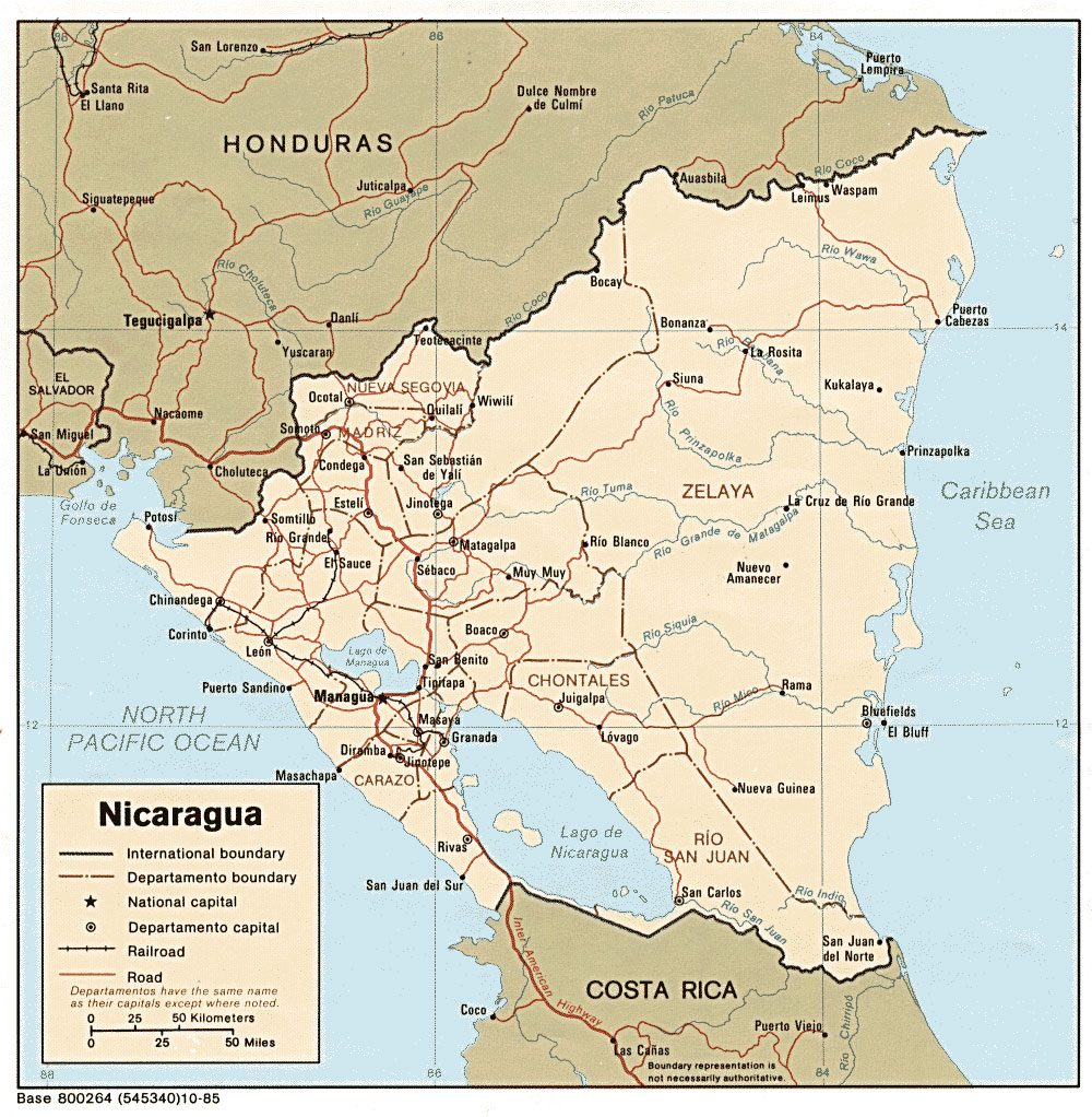 [Update] Bản đồ hành chính đất nước Nicaragua (Nicaragua Map) phóng to 18