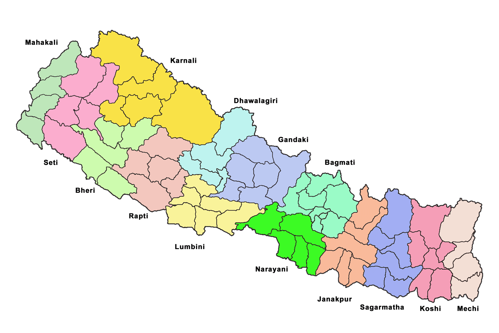 [Update] Bản đồ hành chính đất nước Nepal (Nepal Map) phóng to năm 2022 23