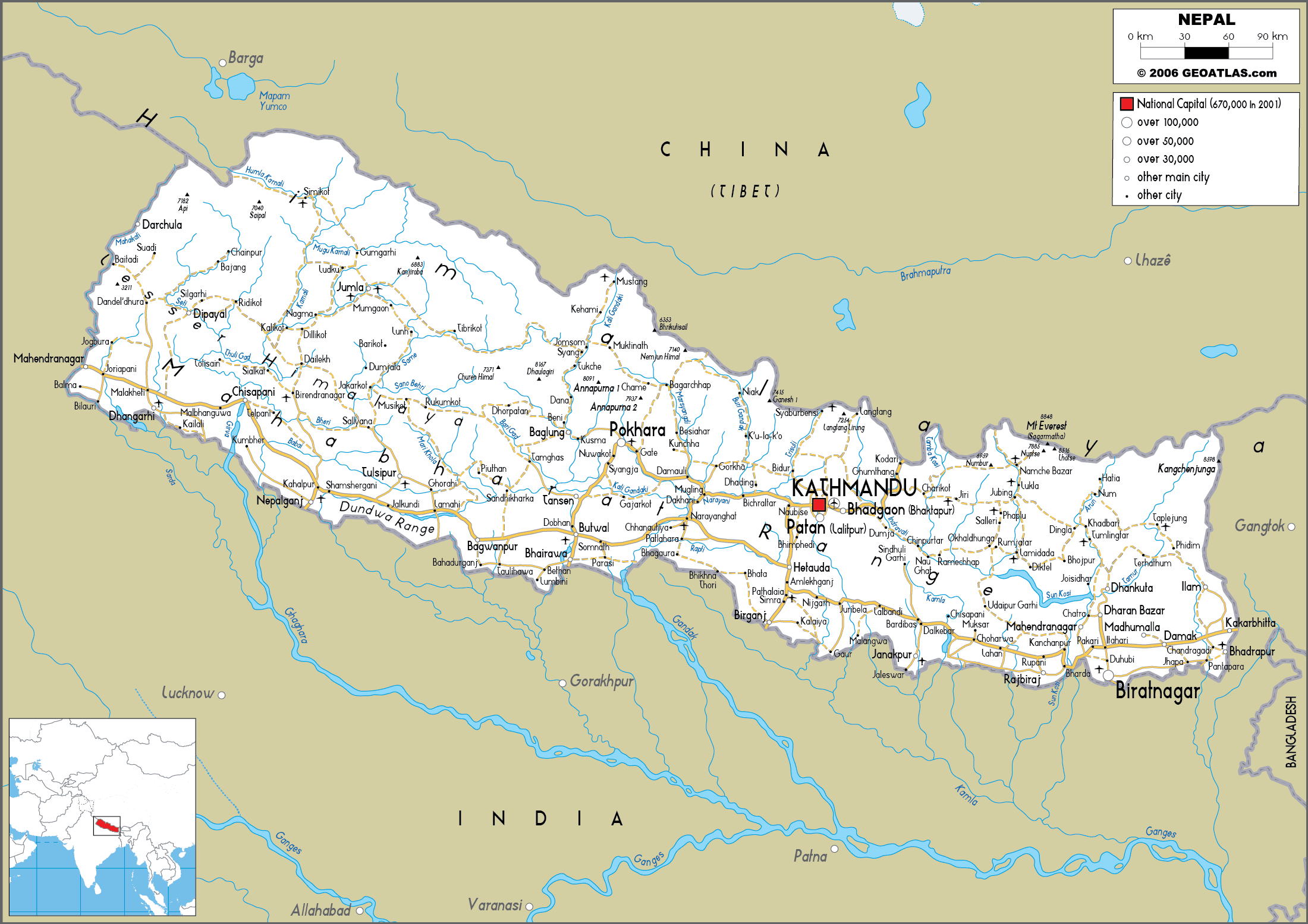 [Update] Bản đồ hành chính đất nước Nepal (Nepal Map) phóng to năm 2022 31