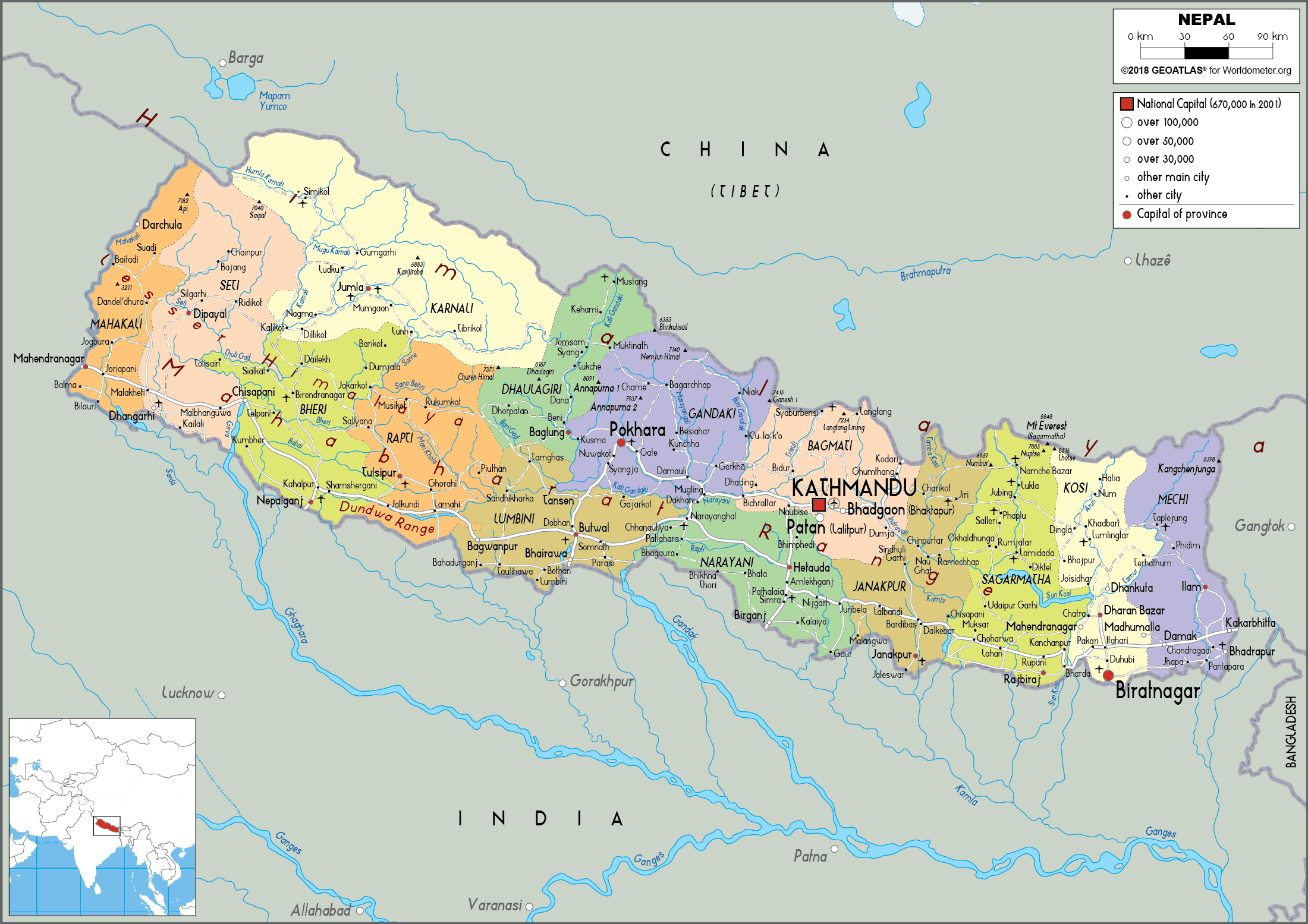 [Update] Bản đồ hành chính đất nước Nepal (Nepal Map) phóng to năm 2022 32