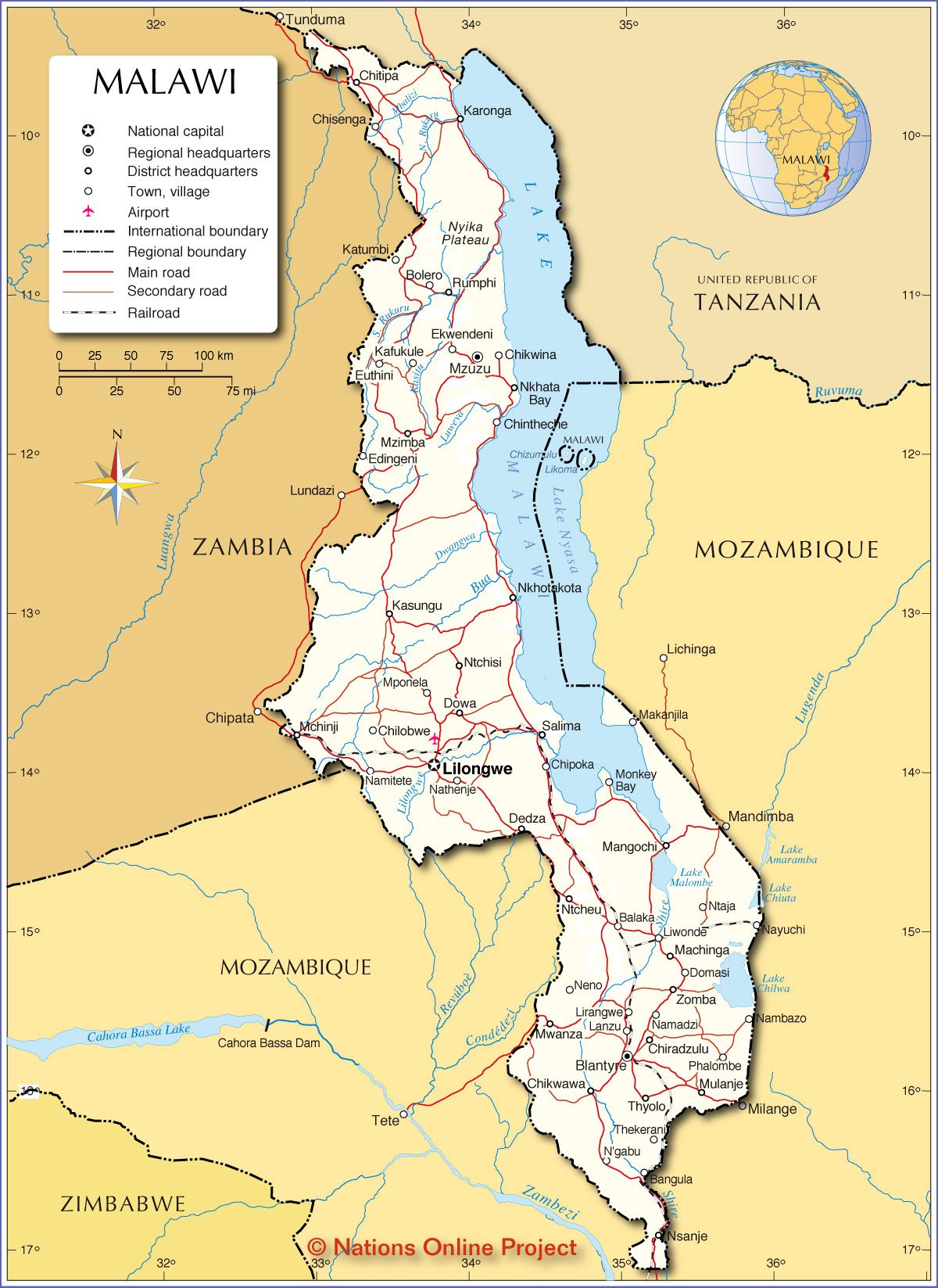 [Update] Bản đồ hành chính đất nước Malawi (Malawi Map) phóng to năm 2022 15