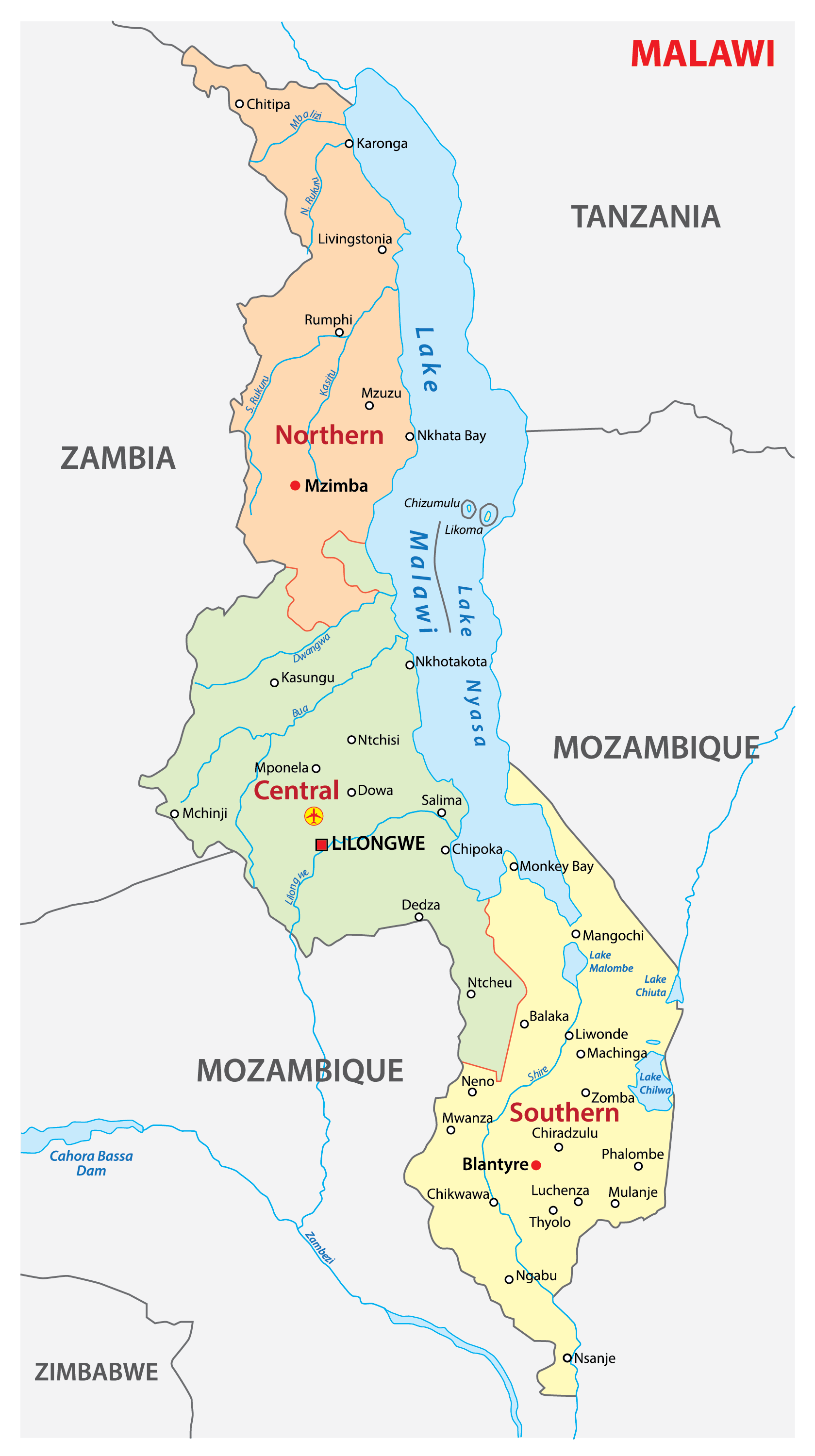 [Update] Bản đồ hành chính đất nước Malawi (Malawi Map) phóng to năm 2022 16