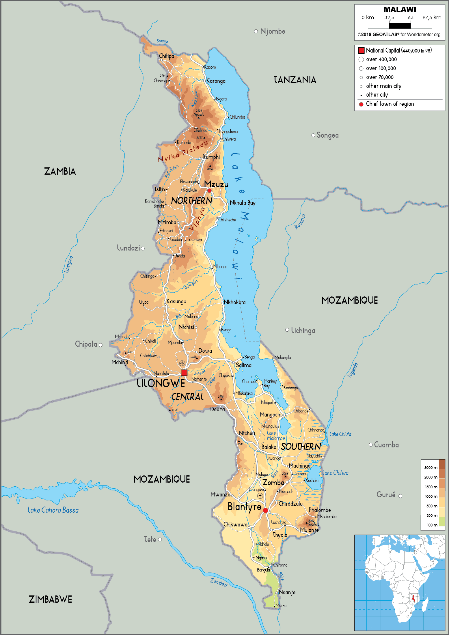 [Update] Bản đồ hành chính đất nước Malawi (Malawi Map) phóng to năm 2022 17