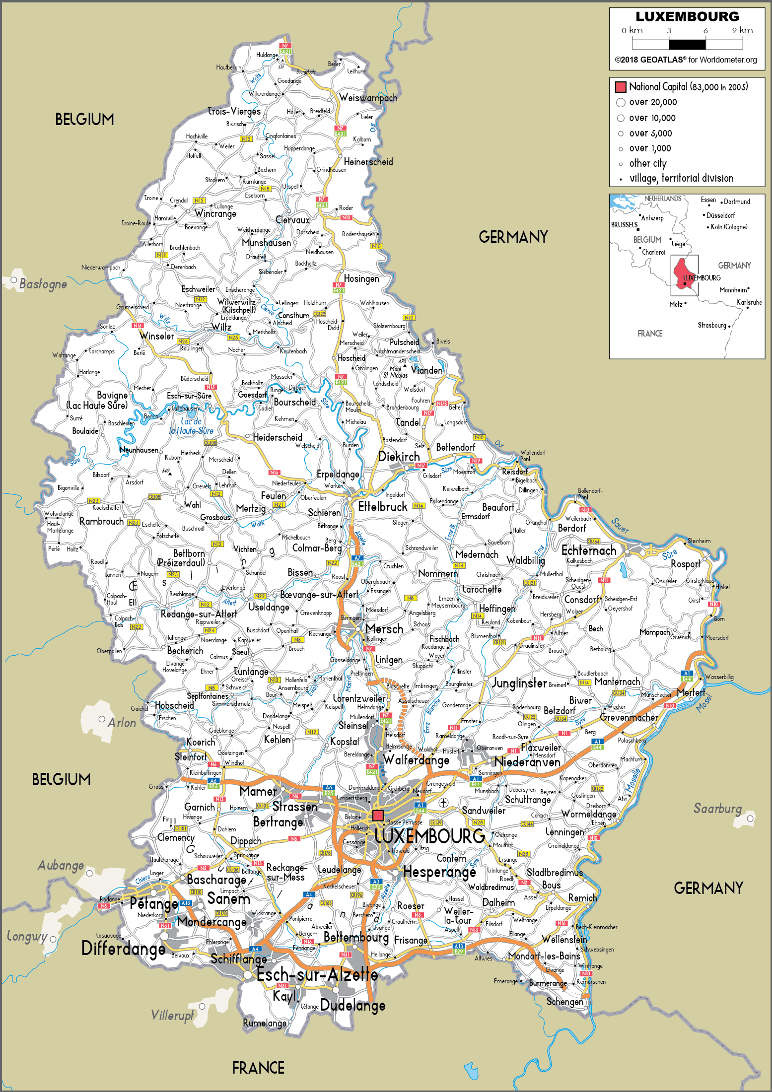 [Update] Bản đồ hành chính đất nước Luxembourg (Luxembourg Map) phóng to năm 2022 21