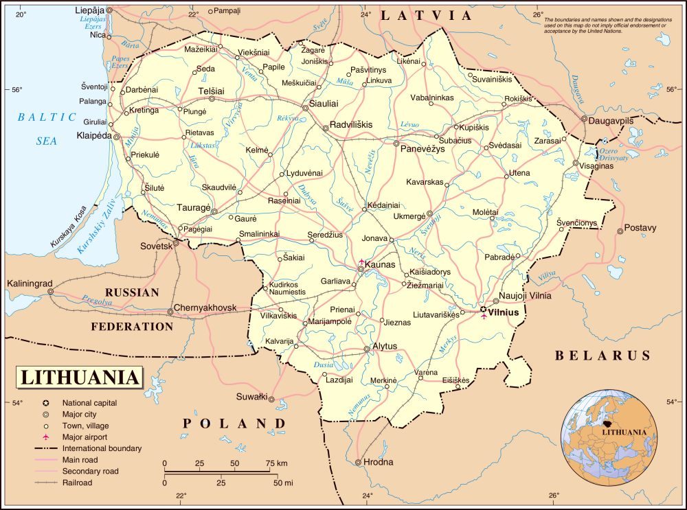 [Update] Bản đồ hành chính đất nước Litva (Litva Map) phóng to năm 2022 15