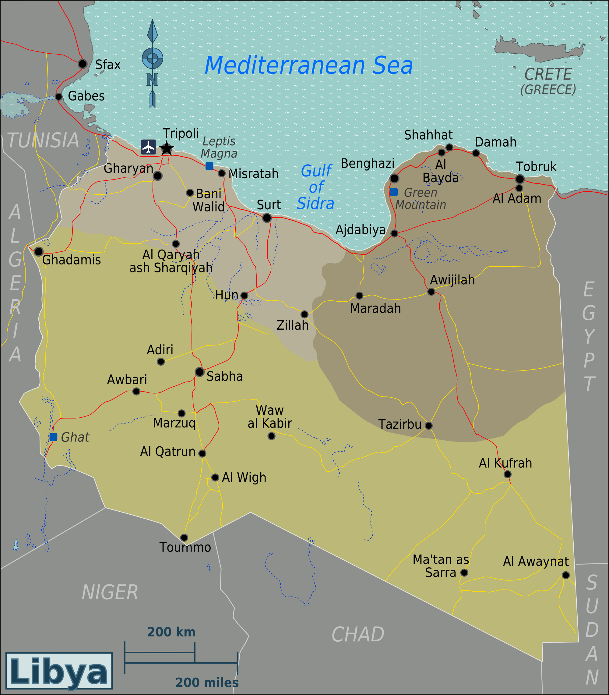 [Update] Bản đồ hành chính đất nước Libya (Libya Map) phóng to năm 2022 22