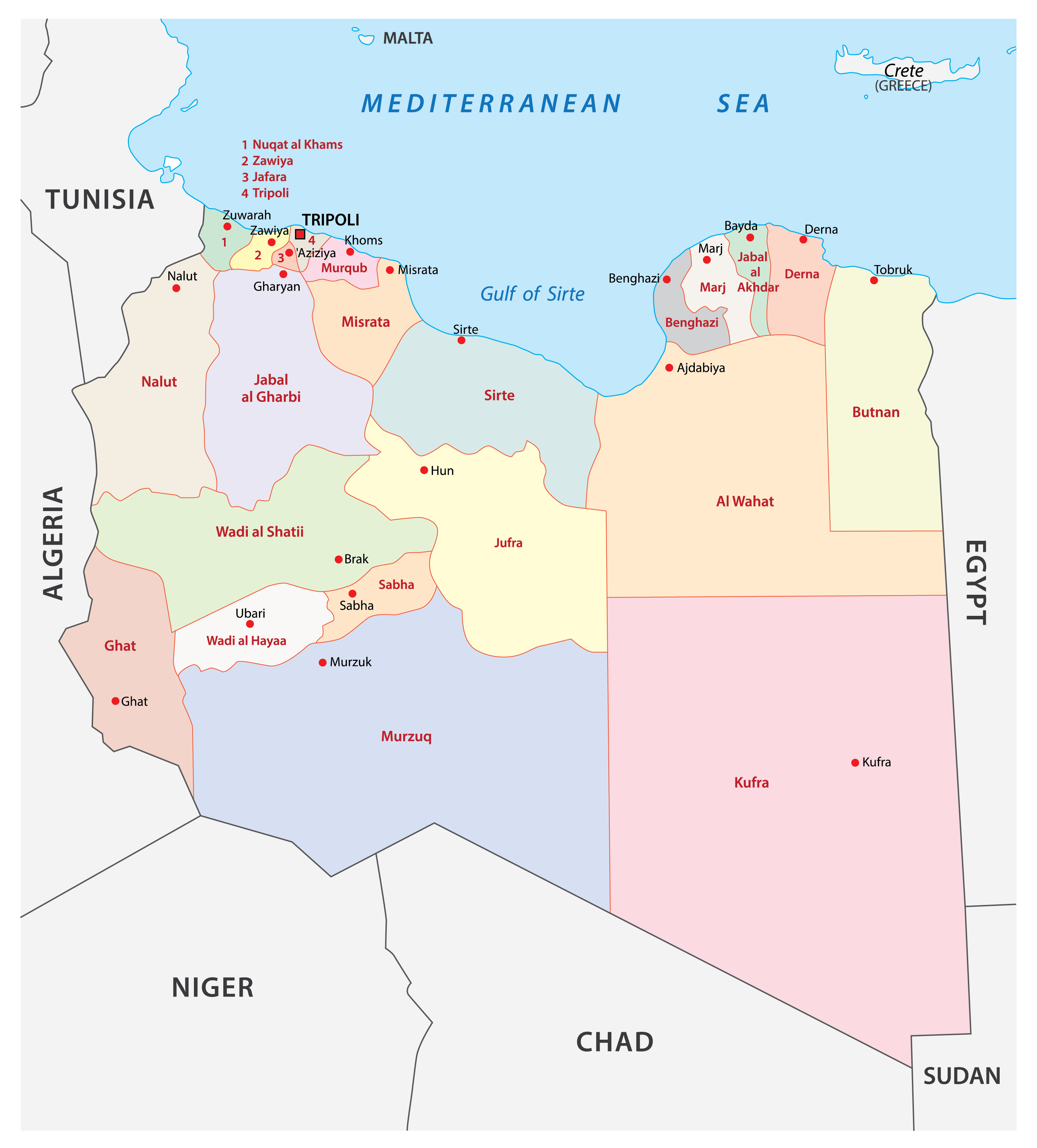 [Update] Bản đồ hành chính đất nước Libya (Libya Map) phóng to năm 2022 24
