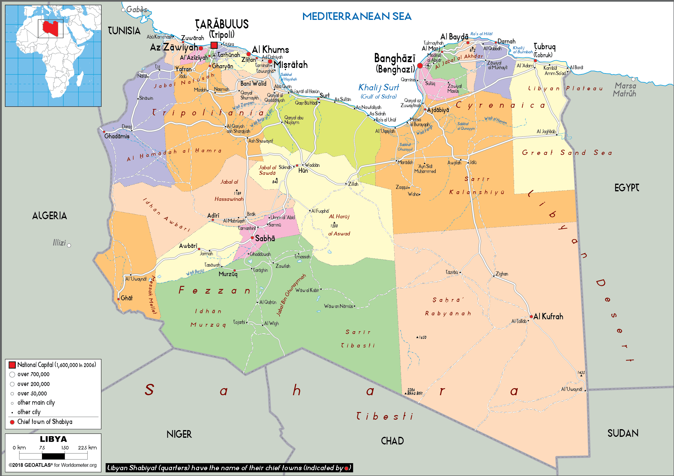 [Update] Bản đồ hành chính đất nước Libya (Libya Map) phóng to năm 2022 25
