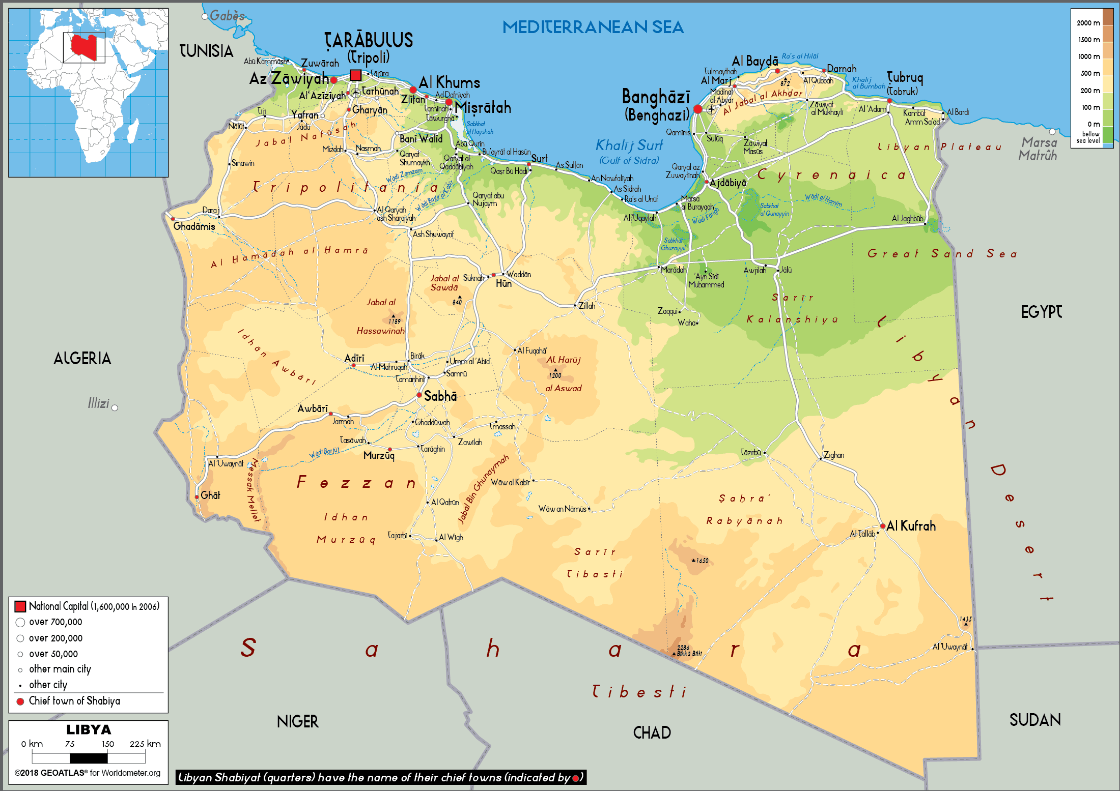 [Update] Bản đồ hành chính đất nước Libya (Libya Map) phóng to năm 2022 26