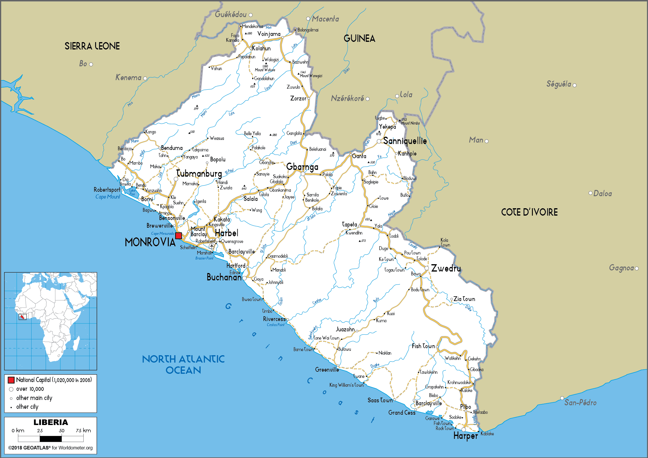 [Update] Bản đồ hành chính đất nước Liberia (Liberia Map) phóng to năm 2022 28