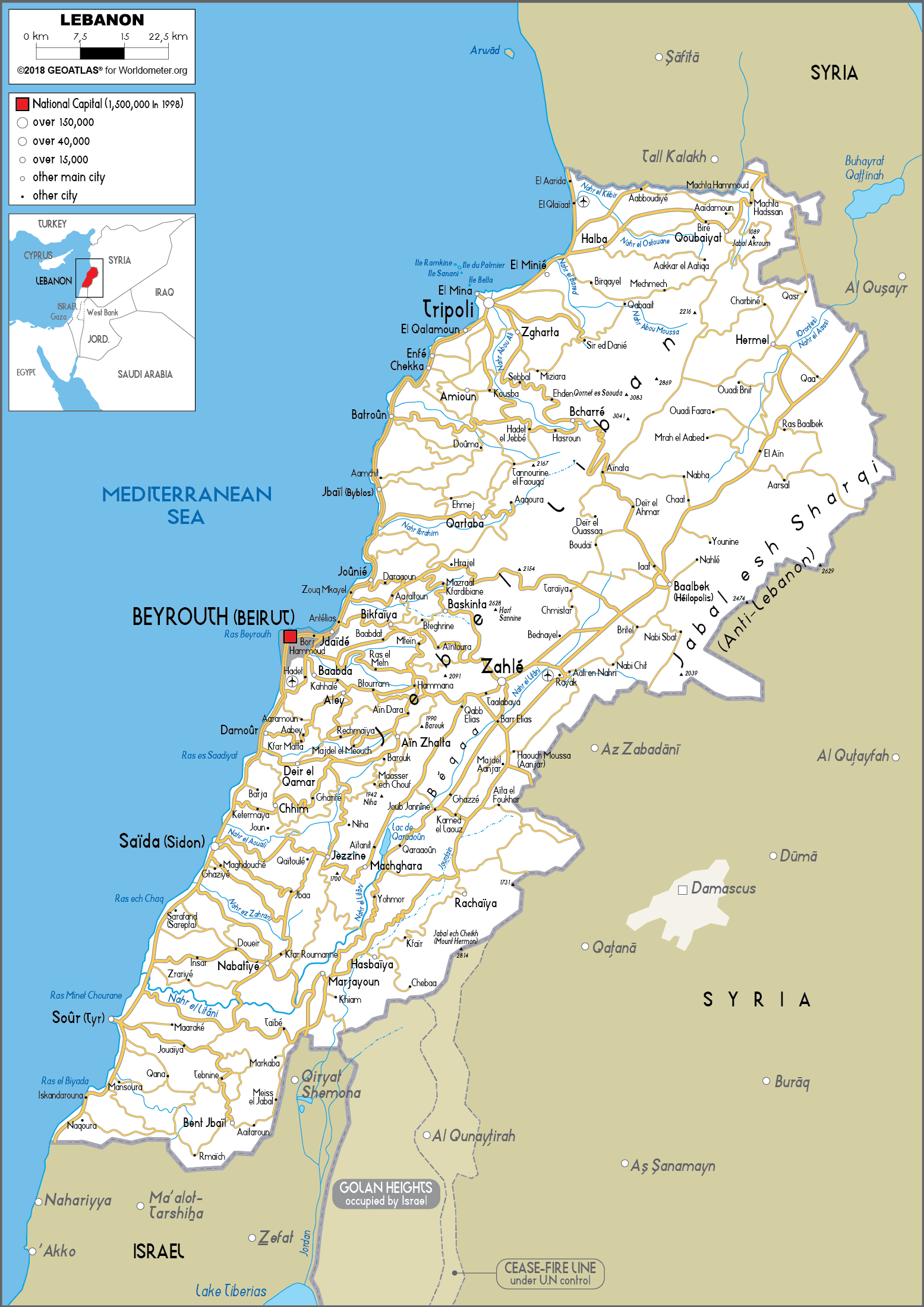 [Update] Bản đồ hành chính đất nước Liban (Liban Map) phóng to năm 2022 24