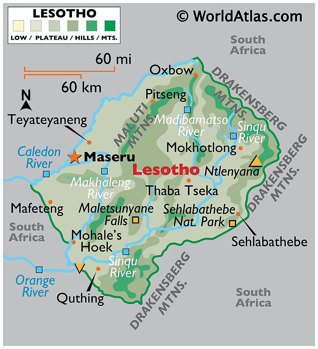 [Update] Bản đồ hành chính đất nước Lesotho (Lesotho Map) phóng to năm 2022 19