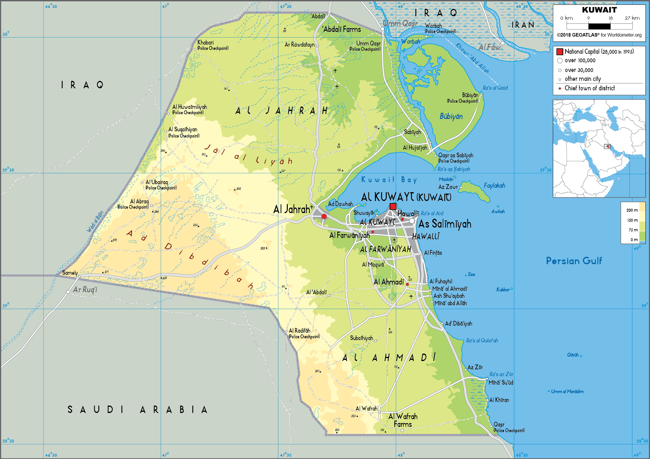 [Update] Bản đồ hành chính đất nước Kuwait (Kuwait Map) phóng to năm 2022 25