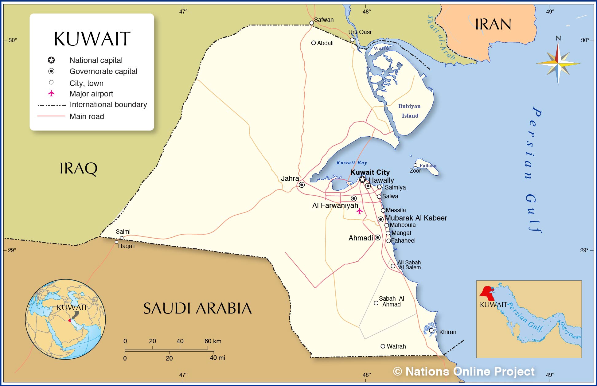 [Update] Bản đồ hành chính đất nước Kuwait (Kuwait Map) phóng to năm 2022 23