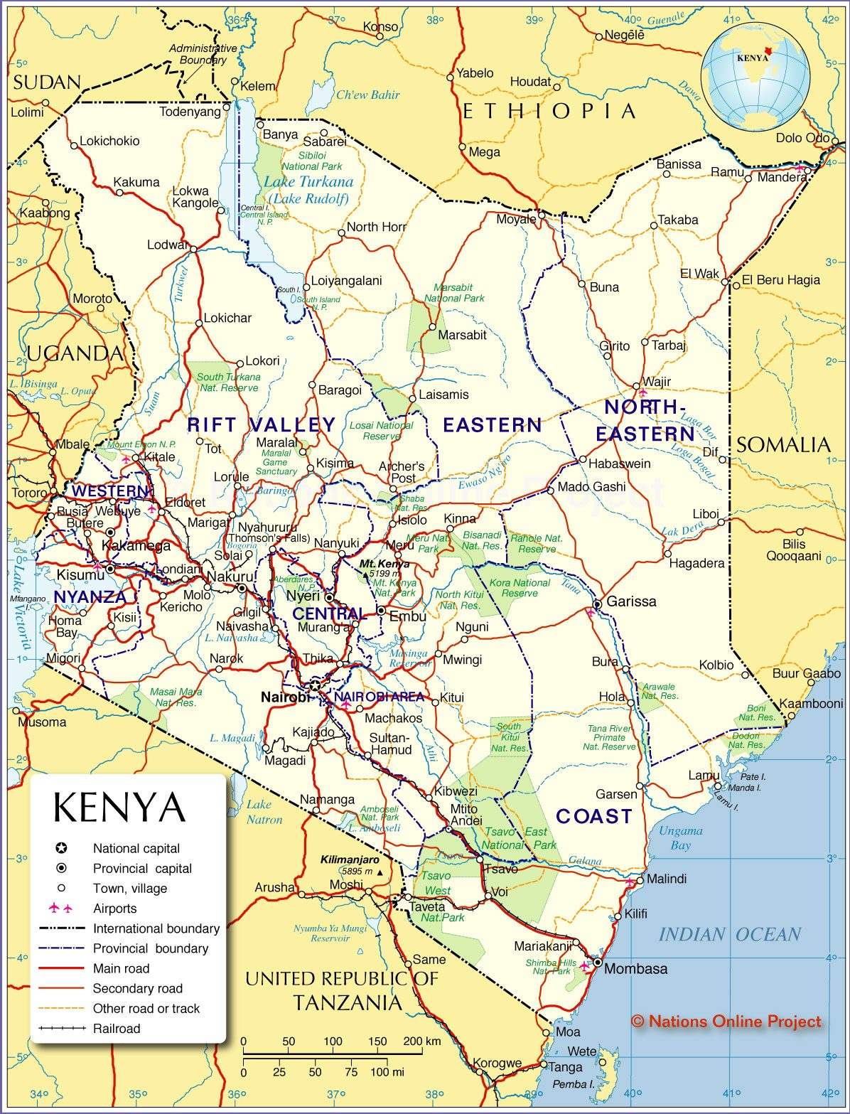 [Update] Bản đồ hành chính đất nước Kenya (Kenya Map) phóng to năm 2022 23