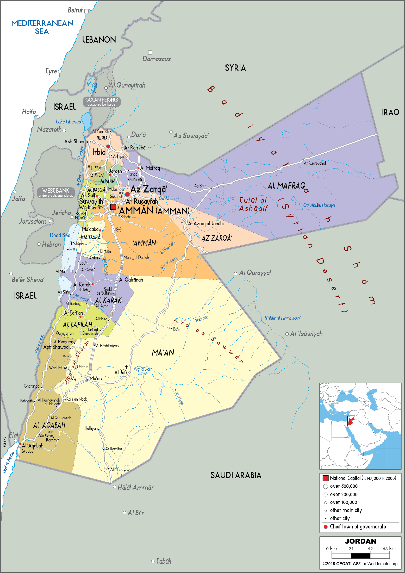 [Update] ​​​​​​​Bản đồ đất nước Jordan (Jordan Map) phóng to năm 2022 26