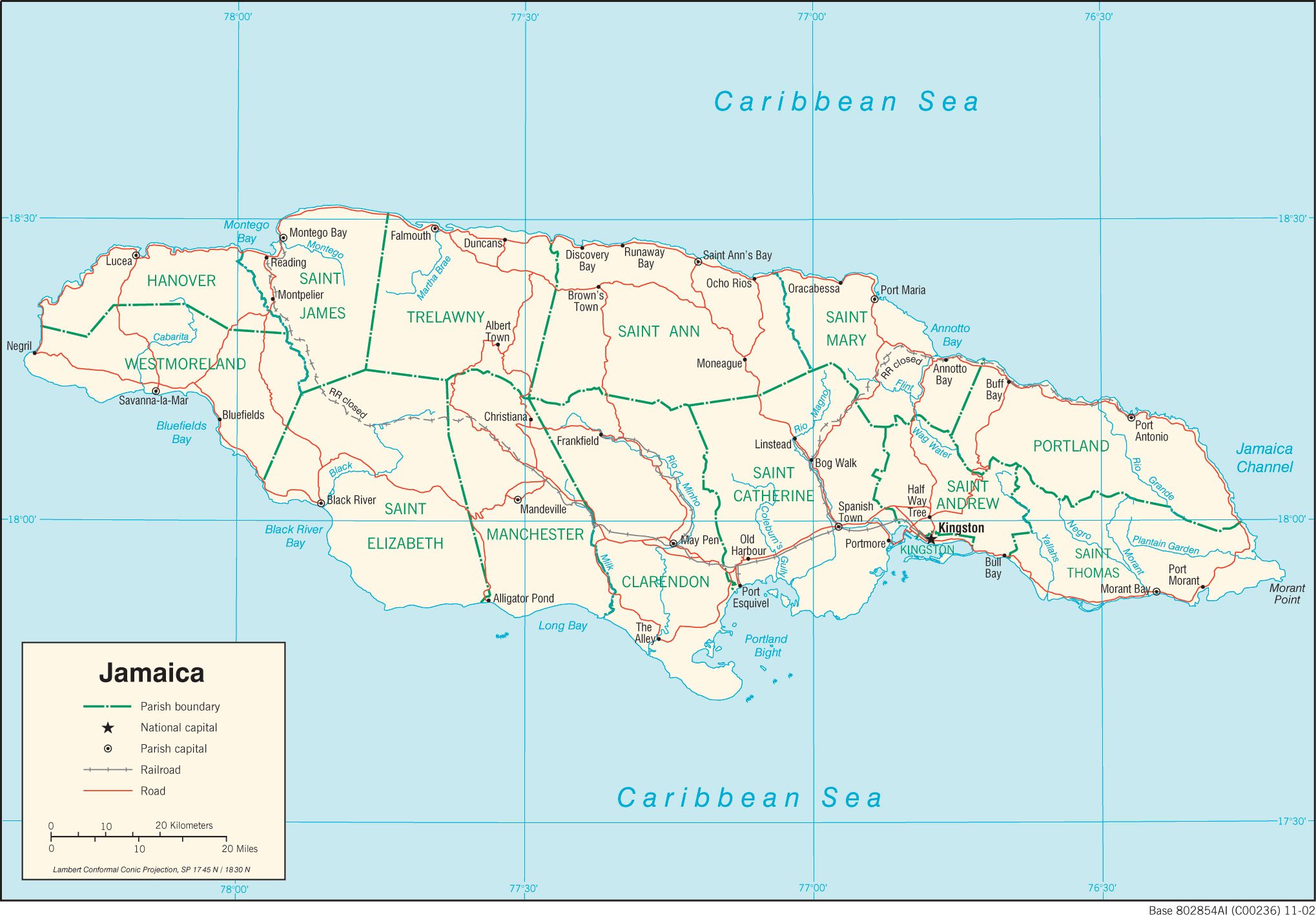 [Update] Bản đồ hành chính đất nước Jamaica (Jamaica Map) phóng to năm 2022 22