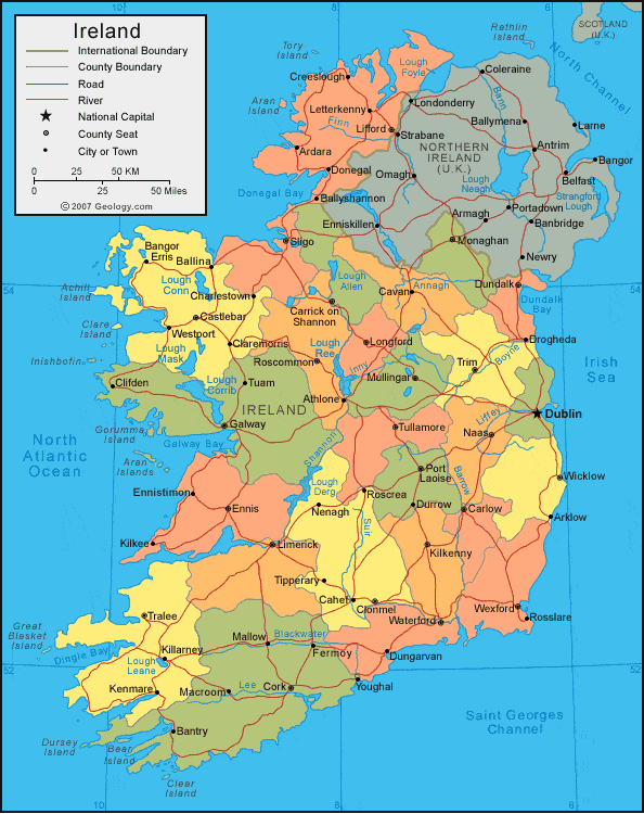 [Update] Bản đồ hành chính đất nước Ireland (Ireland Map) phóng to năm 2022 16