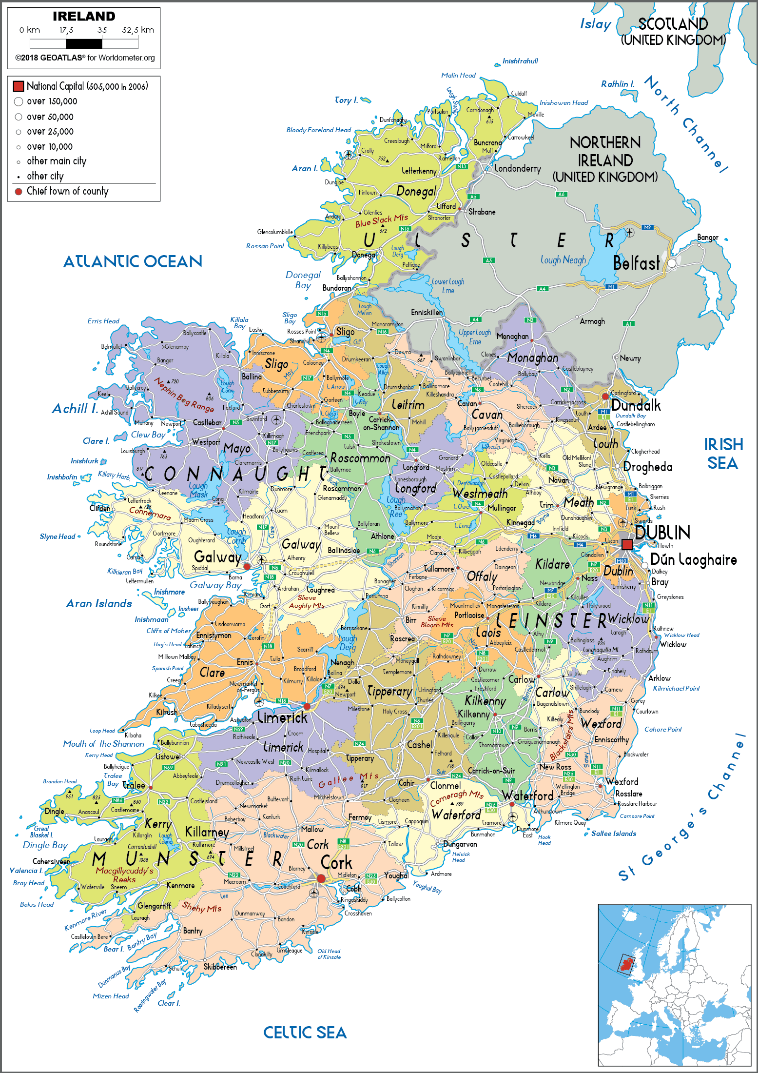 [Update] Bản đồ hành chính đất nước Ireland (Ireland Map) phóng to năm 2022 19