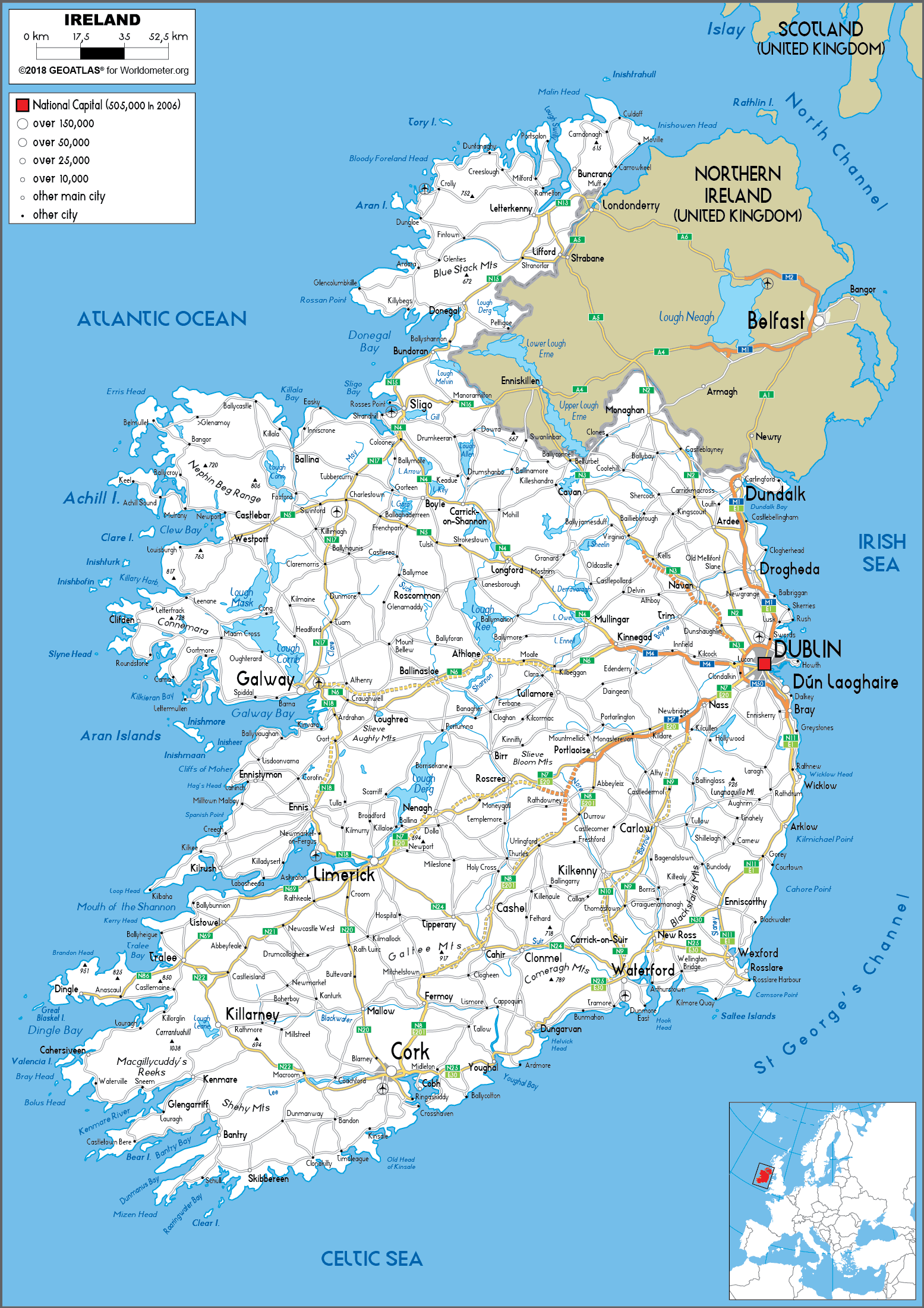 [Update] Bản đồ hành chính đất nước Ireland (Ireland Map) phóng to năm 2022 20