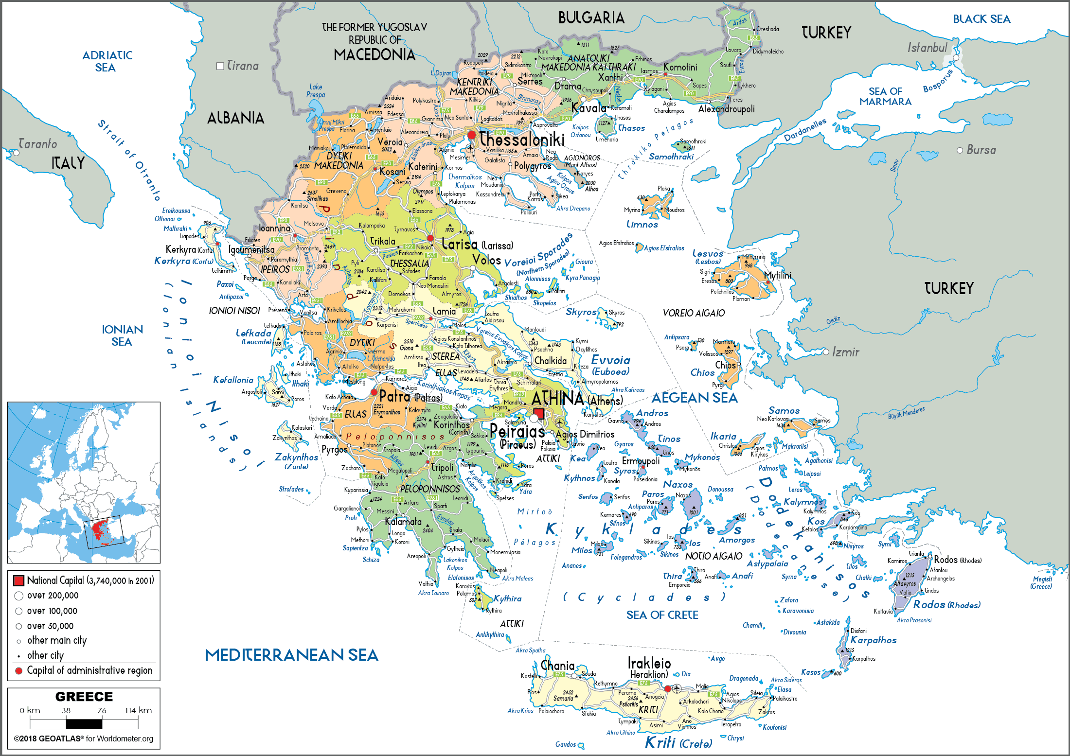 [Update] Bản đồ nước Hy Lạp (GREECE) khổ lớn phóng to năm 2022 29