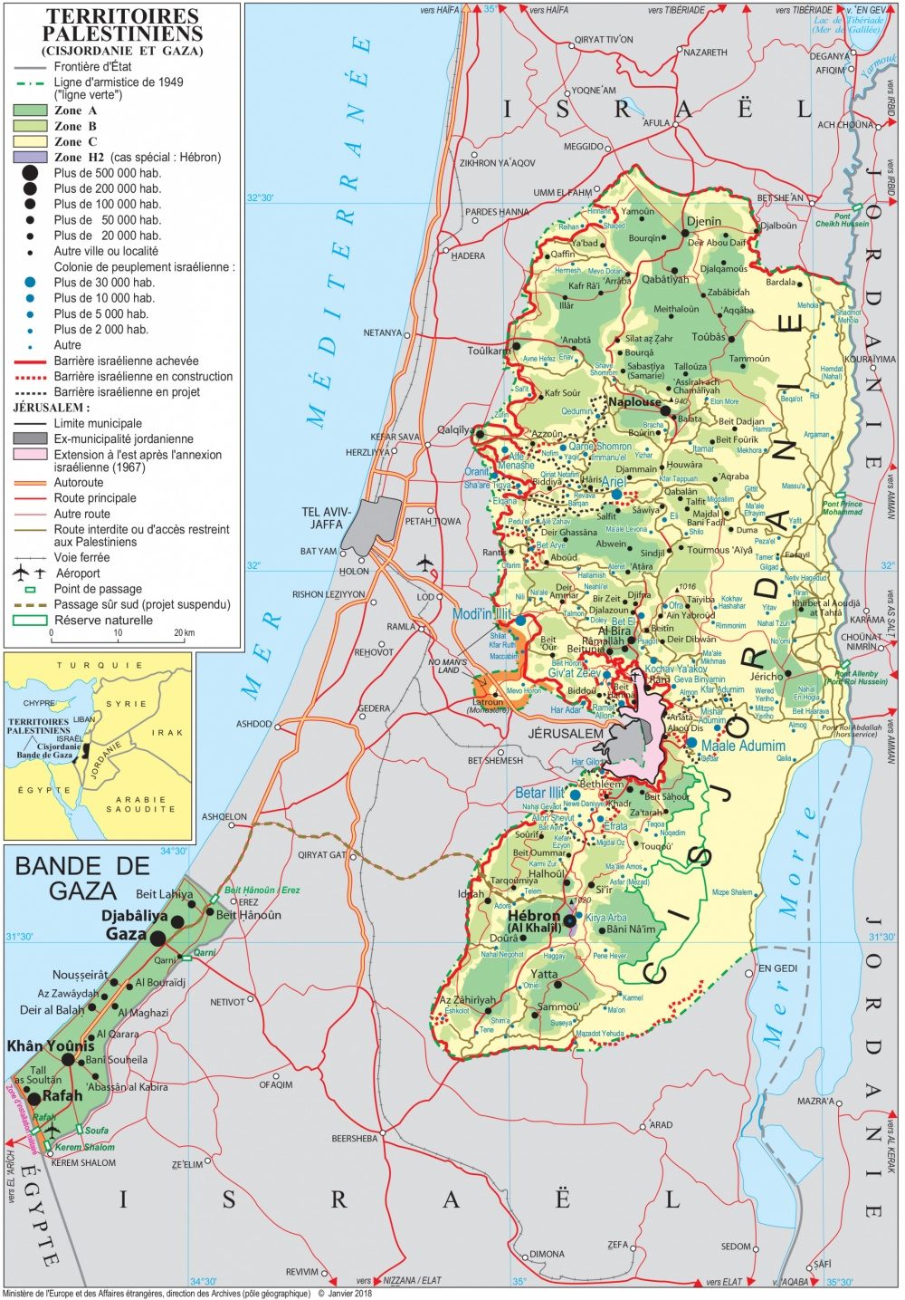 [Update] Bản đồ hành chính đất nước Palestine (Palestine Map) phóng to năm 2022 23