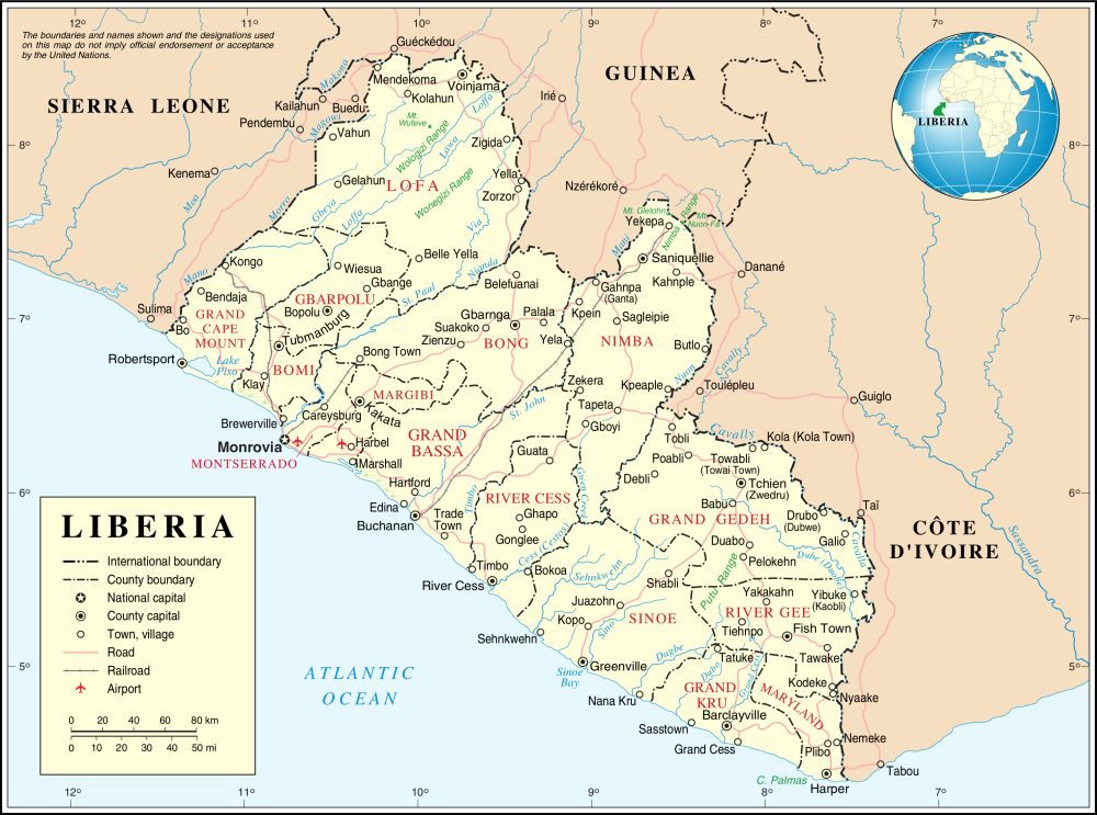 [Update] Bản đồ hành chính đất nước Liberia (Liberia Map) phóng to năm 2022 25
