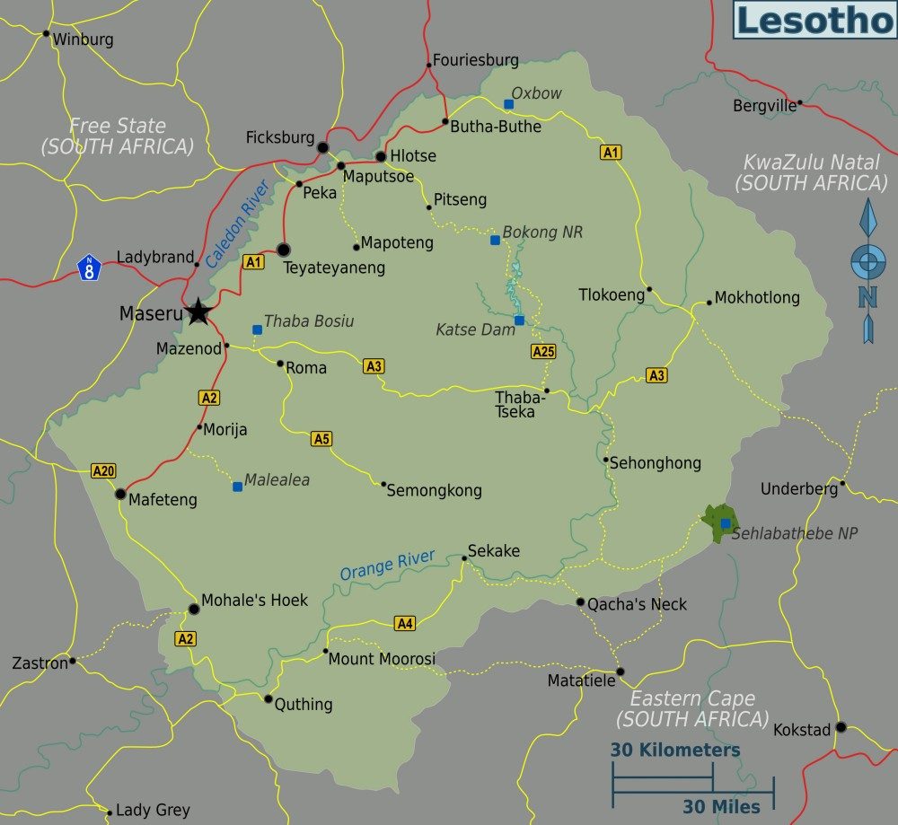 [Update] Bản đồ hành chính đất nước Lesotho (Lesotho Map) phóng to năm 2022 28