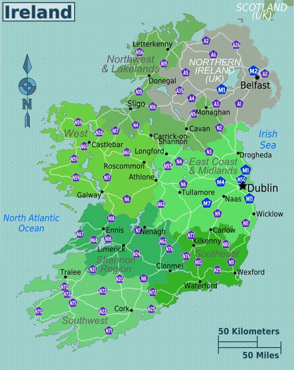 [Update] Bản đồ hành chính đất nước Ireland (Ireland Map) phóng to năm 2022 22
