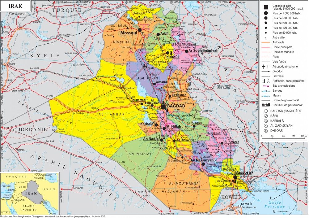 [Update] Bản đồ hành chính đất nước Iraq (Iraq Map) phóng to năm 2022 23